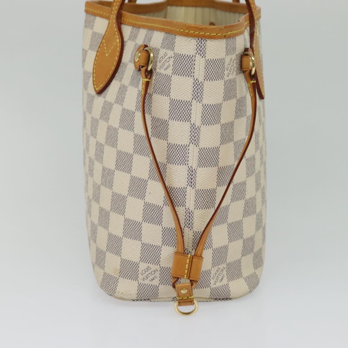LOUIS VUITTON Damier Azur Neverfull PM Tote Bag N41362 LV Auth 120593