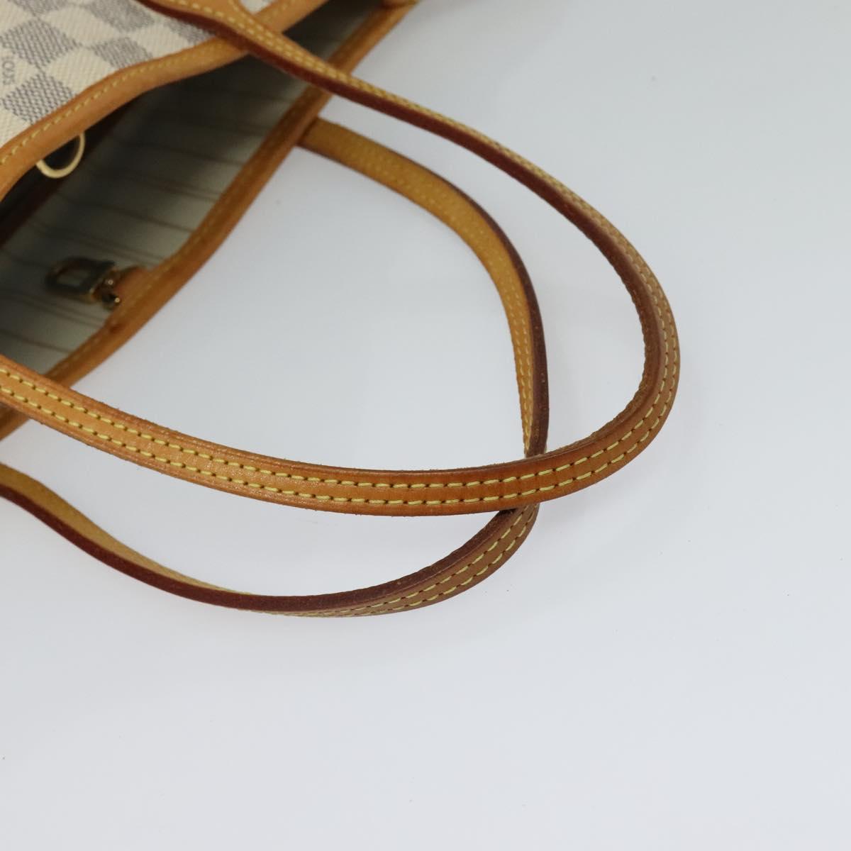 LOUIS VUITTON Damier Azur Neverfull PM Tote Bag N41362 LV Auth 120593