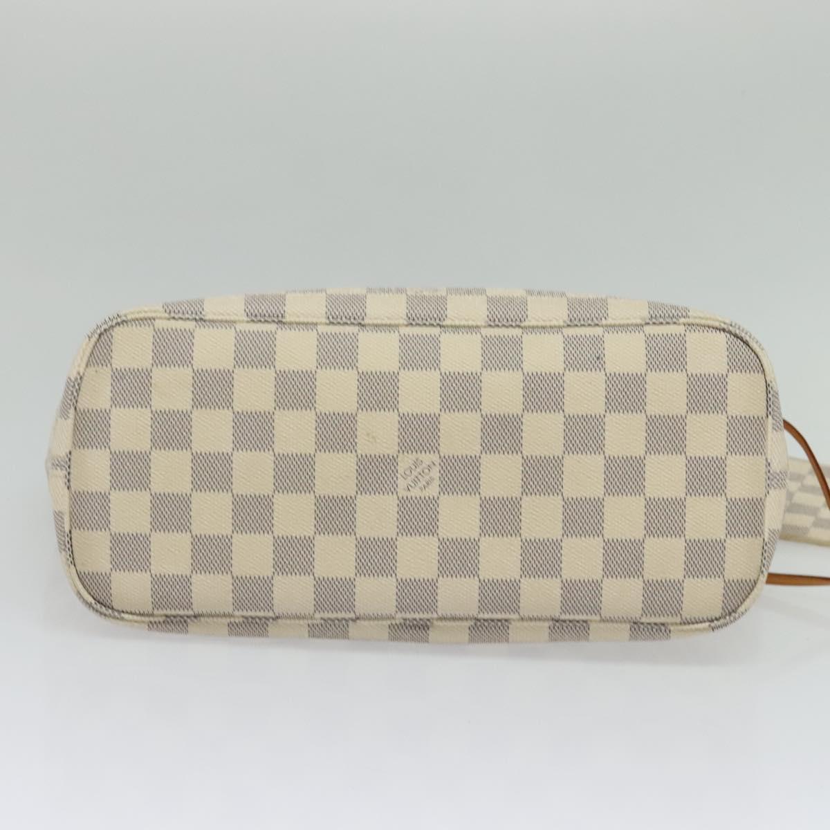 LOUIS VUITTON Damier Azur Neverfull PM Tote Bag N41362 LV Auth 120593