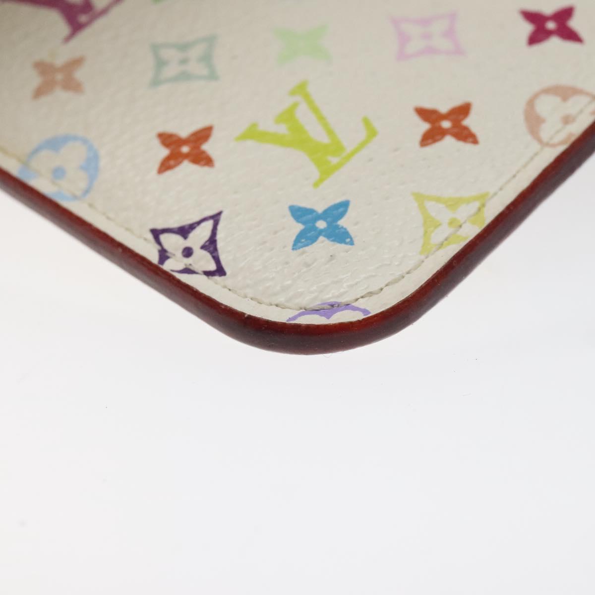 LOUIS VUITTON Monogram Multicolor Pochette Cles NM White M93734 LV Auth 120597