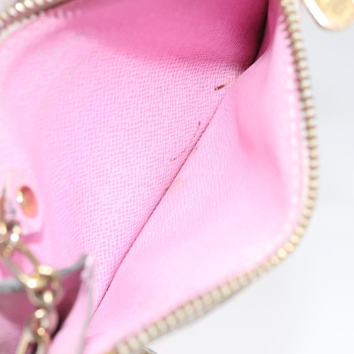 LOUIS VUITTON Monogram Multicolor Pochette Cles NM White M93734 LV Auth 120597
