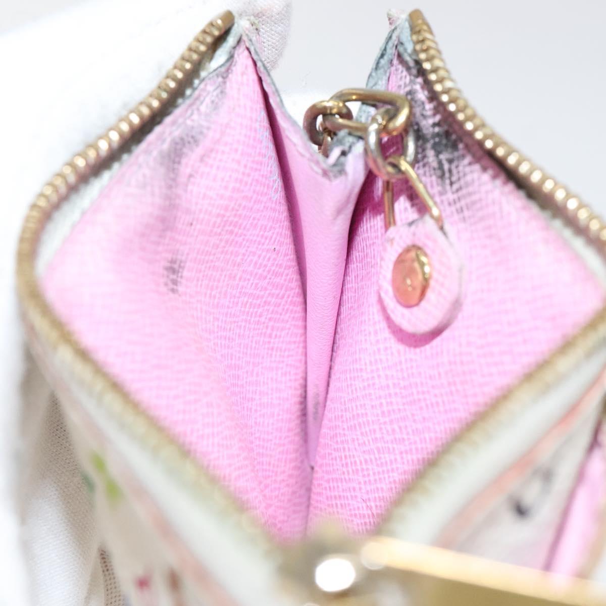 LOUIS VUITTON Monogram Multicolor Pochette Cles NM White M93734 LV Auth 120597