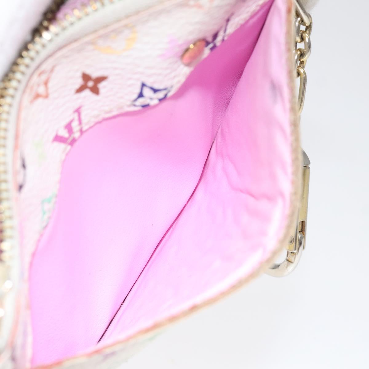 LOUIS VUITTON Monogram Multicolor Pochette Cles NM White M93734 LV Auth 120597