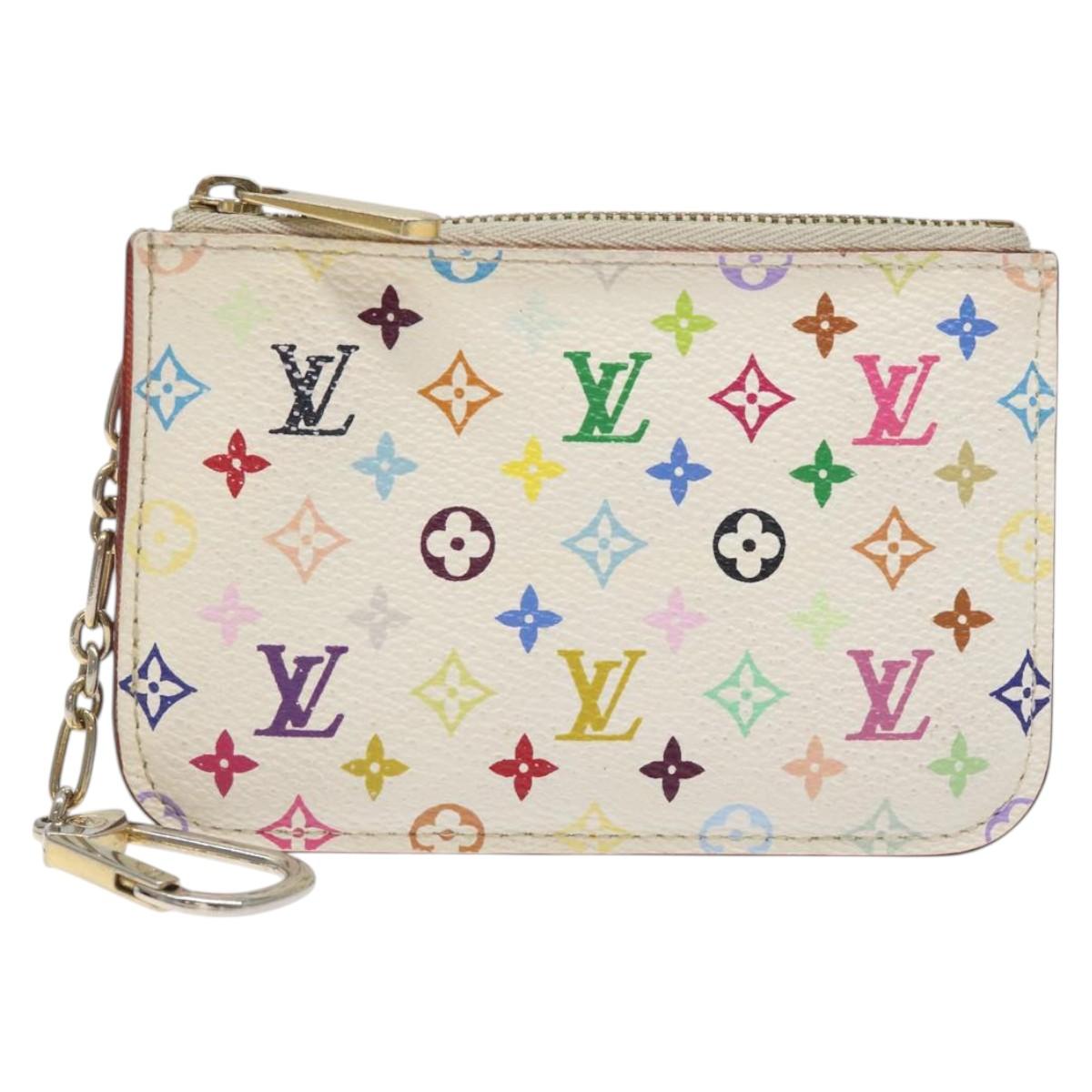 LOUIS VUITTON Monogram Multicolor Pochette Cles NM White M93734 LV Auth 120597