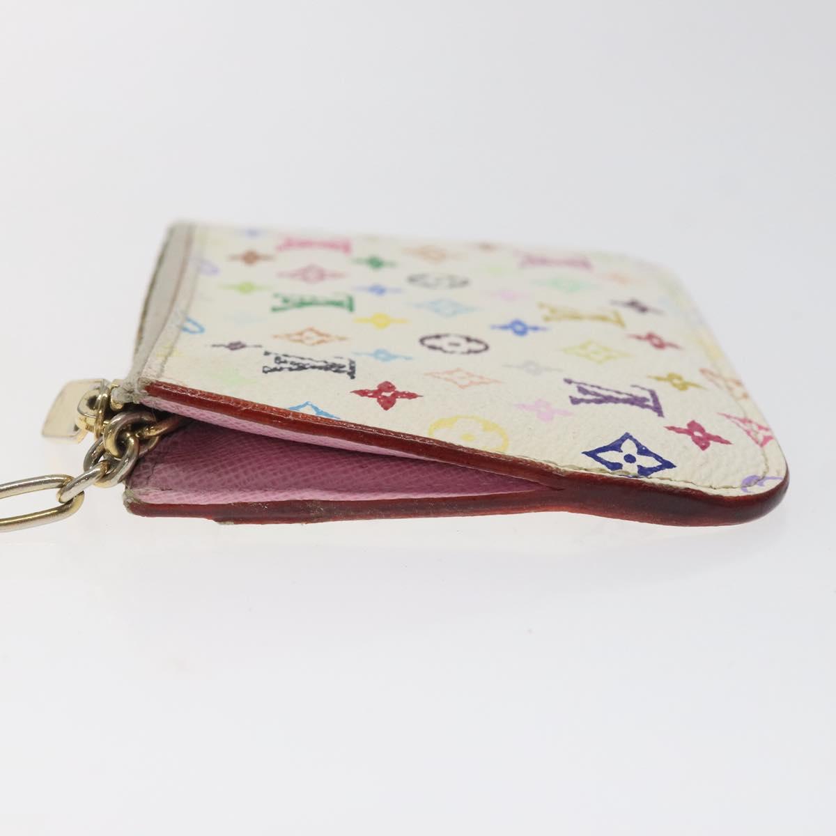 LOUIS VUITTON Monogram Multicolor Pochette Cles NM White M93734 LV Auth 120597