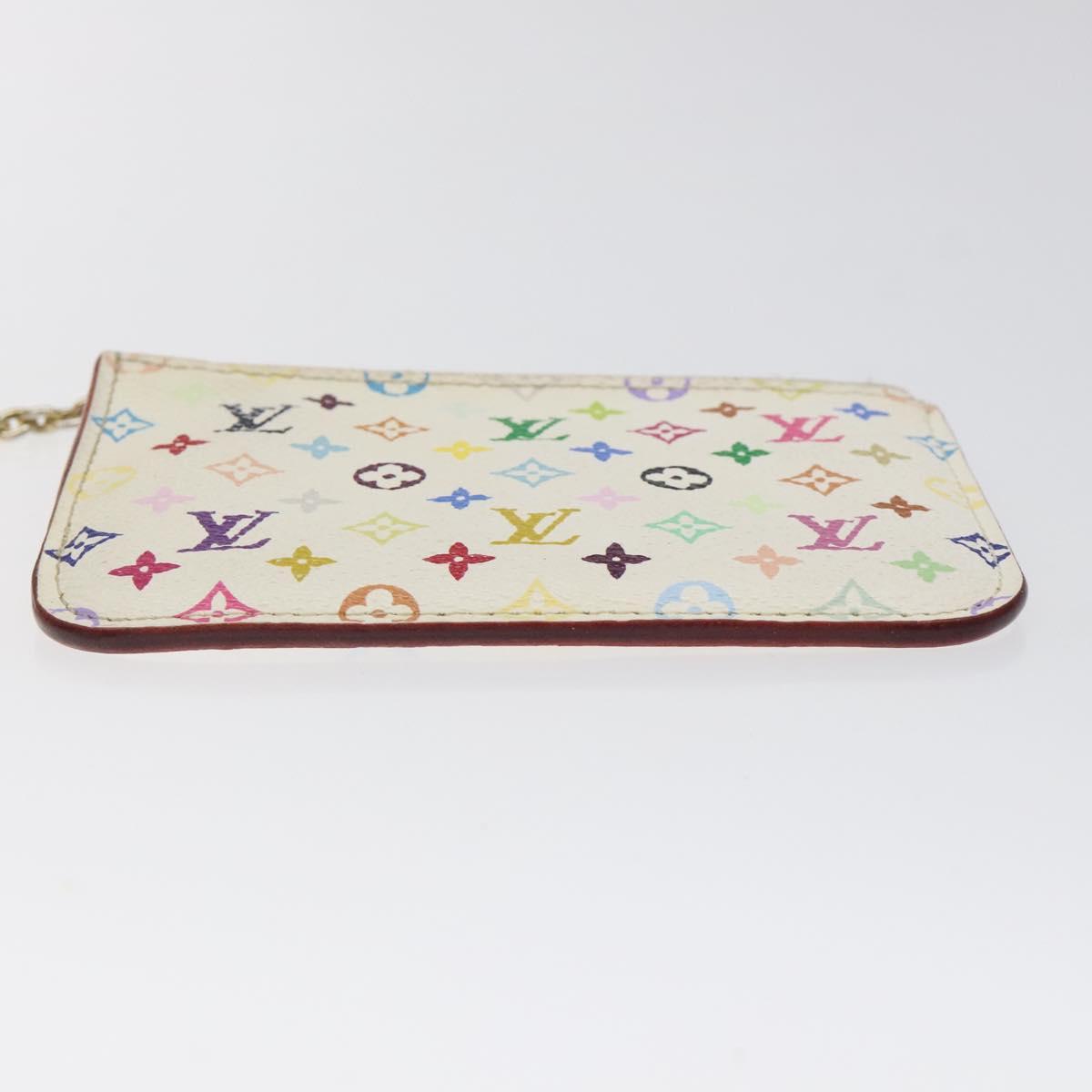 LOUIS VUITTON Monogram Multicolor Pochette Cles NM White M93734 LV Auth 120597