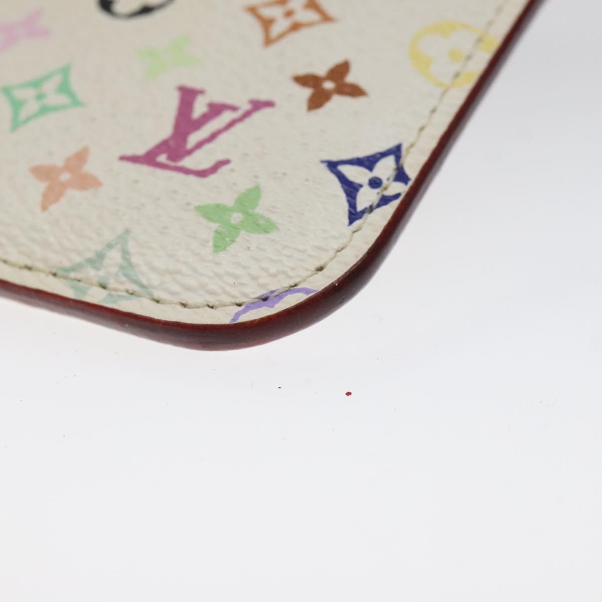 LOUIS VUITTON Monogram Multicolor Pochette Cles NM White M93734 LV Auth 120597