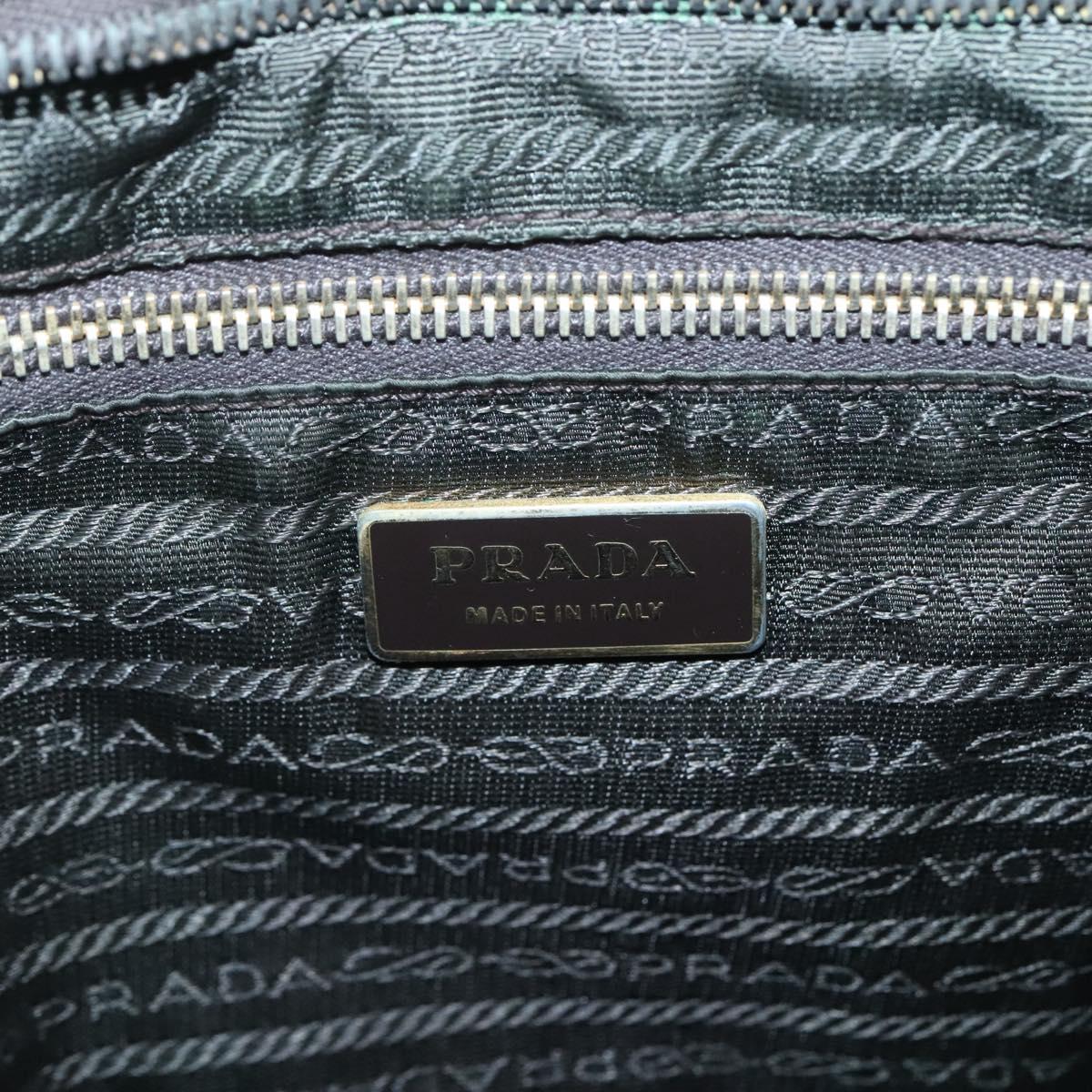 PRADA Shoulder Bag Nylon Khaki Gold Auth 120599