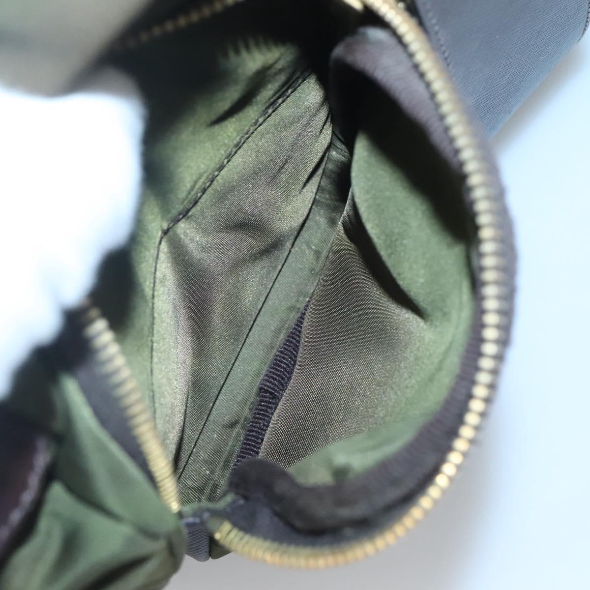 PRADA Shoulder Bag Nylon Khaki Gold Auth 120599