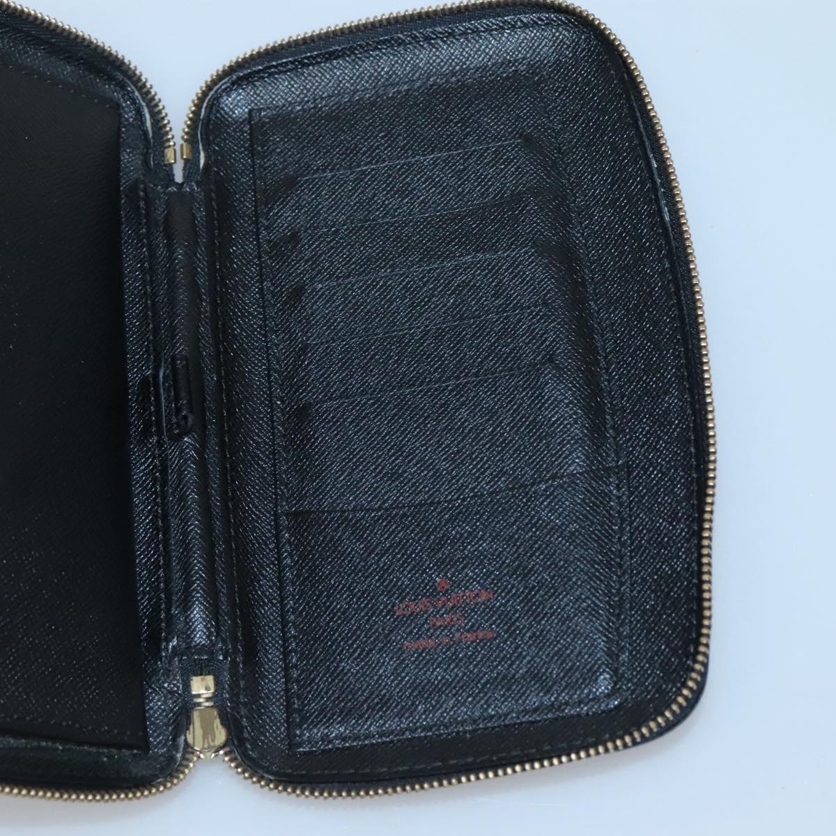 LOUIS VUITTON Epi Agenda Geode Travel Case Black M63872 LV Auth 120601