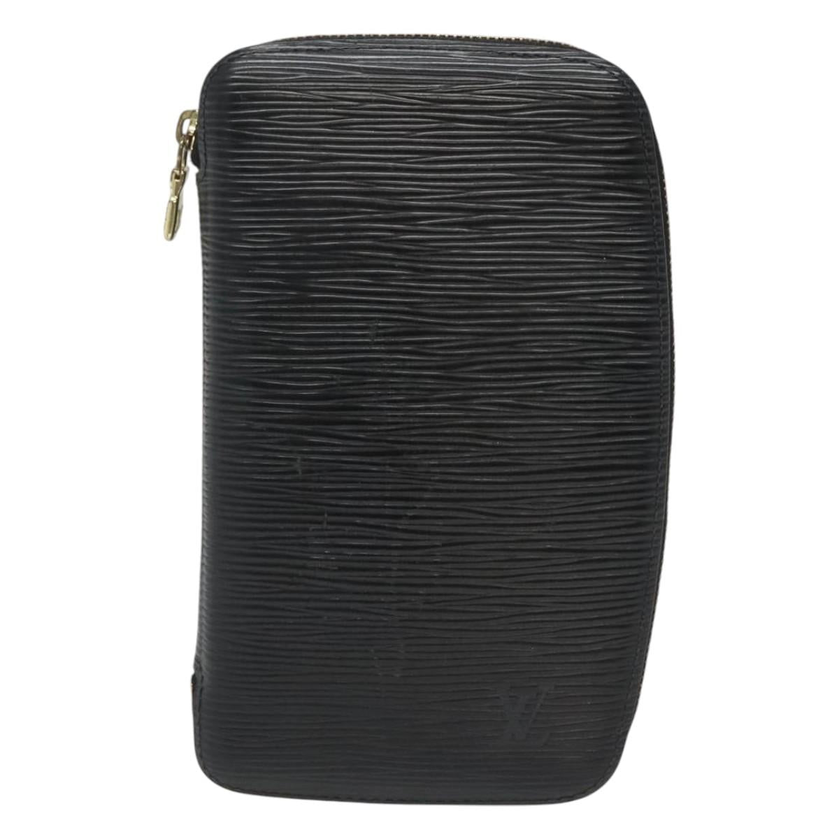LOUIS VUITTON Epi Agenda Geode Travel Case Black M63872 LV Auth 120601