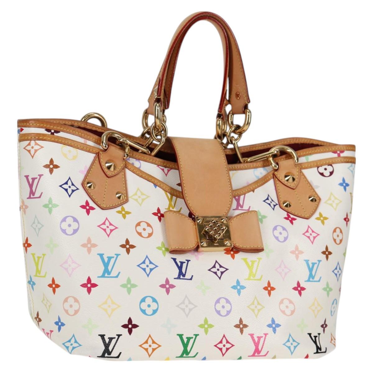 LOUIS VUITTON Monogram Multicolor Annie MM Tote Bag White M40307 LV Auth 120602SAV