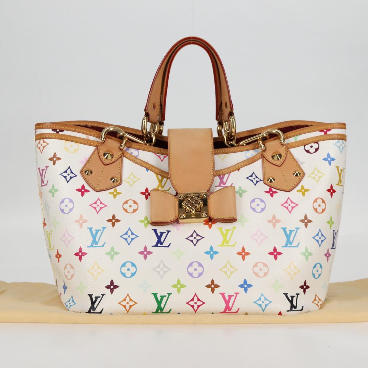 LOUIS VUITTON Monogram Multicolor Annie MM Tote Bag White M40307 LV Auth 120602SAV