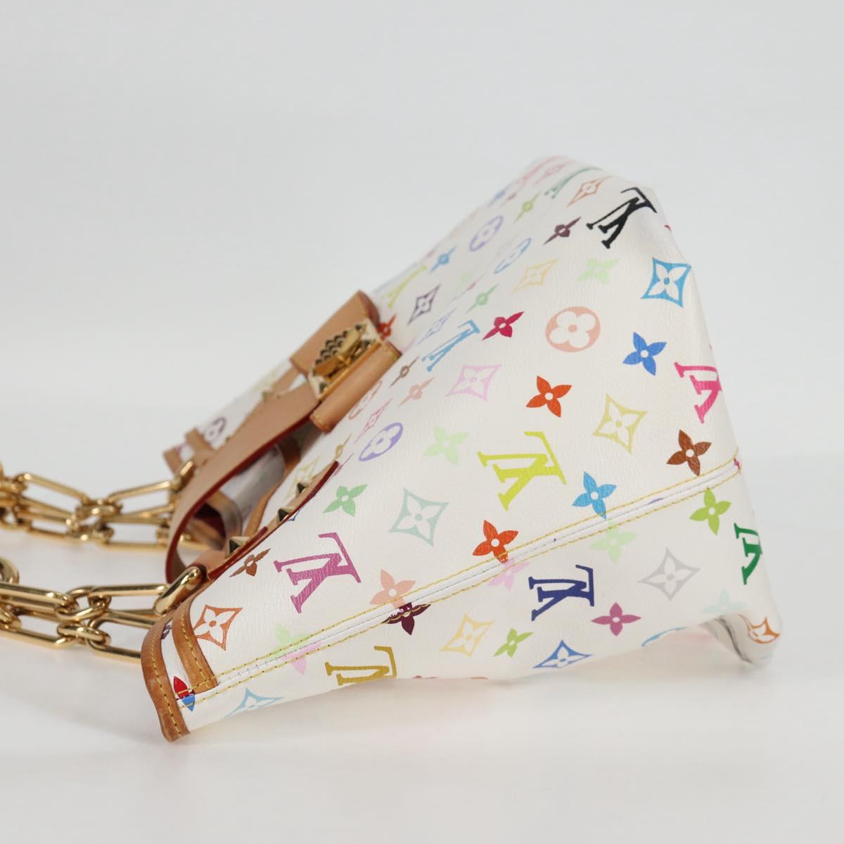 LOUIS VUITTON Monogram Multicolor Annie MM Tote Bag White M40307 LV Auth 120602V