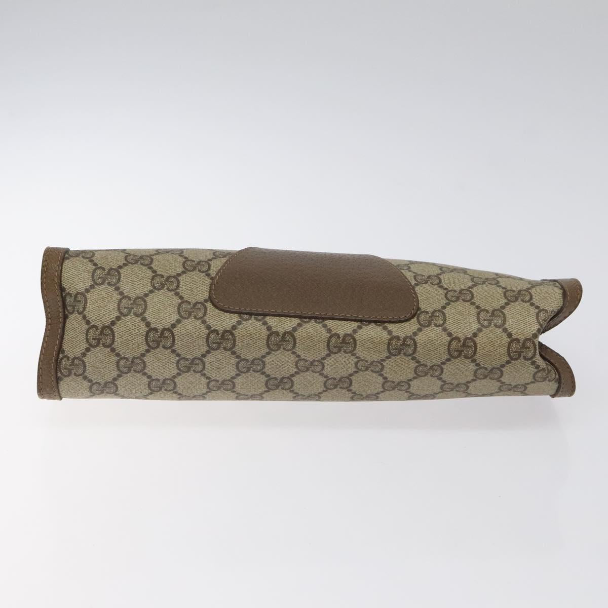 GUCCI GG Supreme Web Sherry Line Clutch Bag PVC Beige Red 89 01 033 Auth 120609