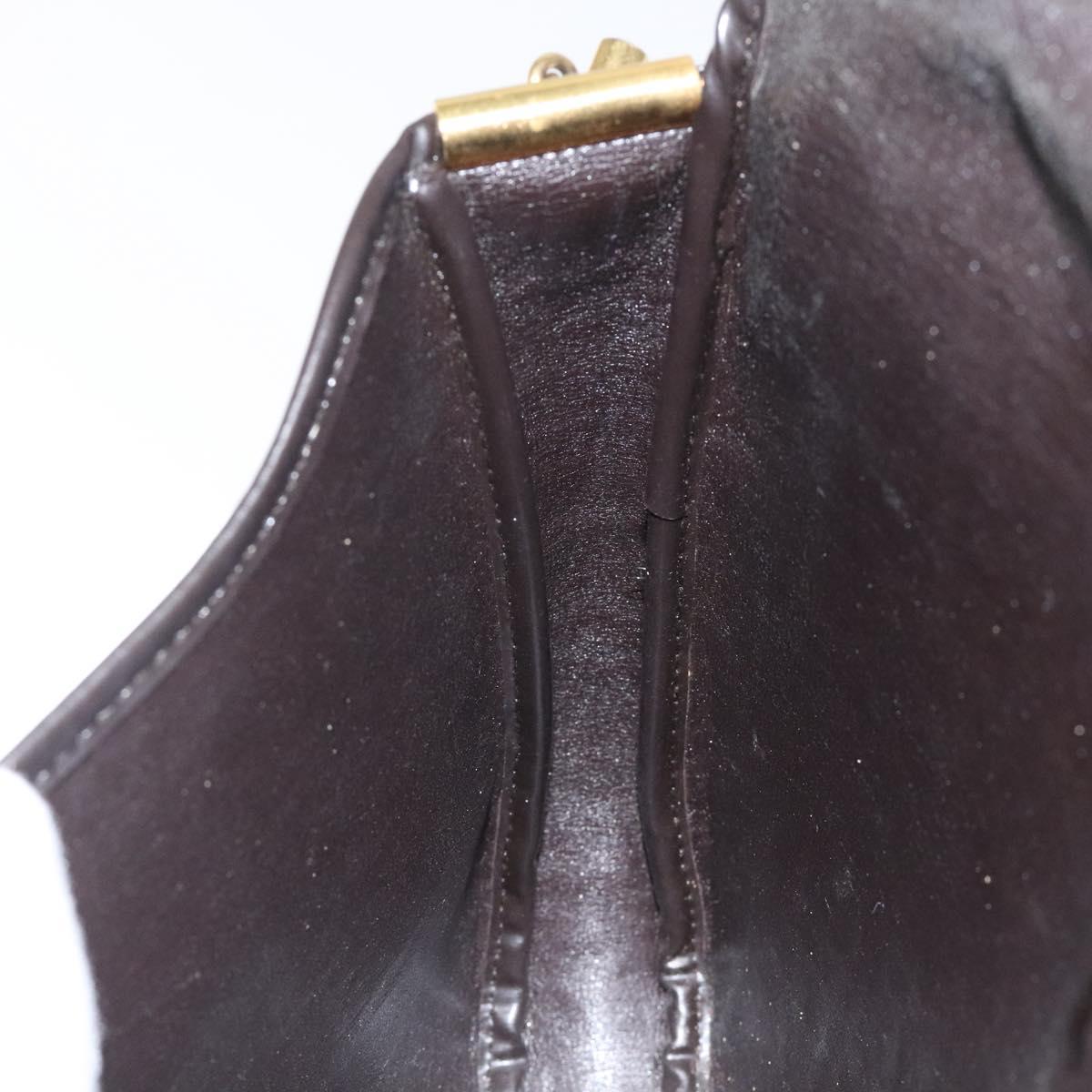 Christian Dior Trotter Canvas Shoulder Bag Brown Gold Auth 120625