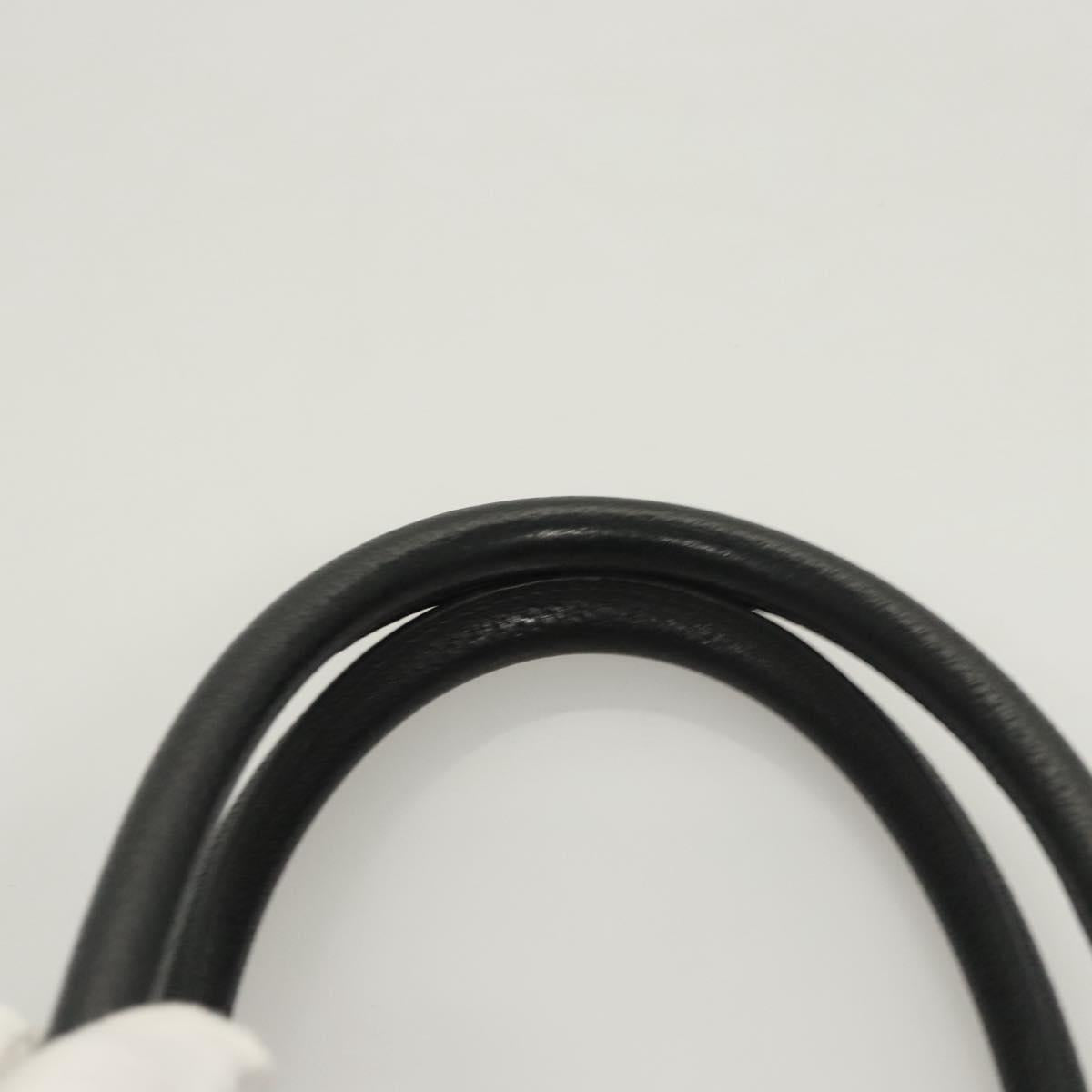 GUCCI GG Canvas Hand Bag Black Silver 113011 Auth 120633