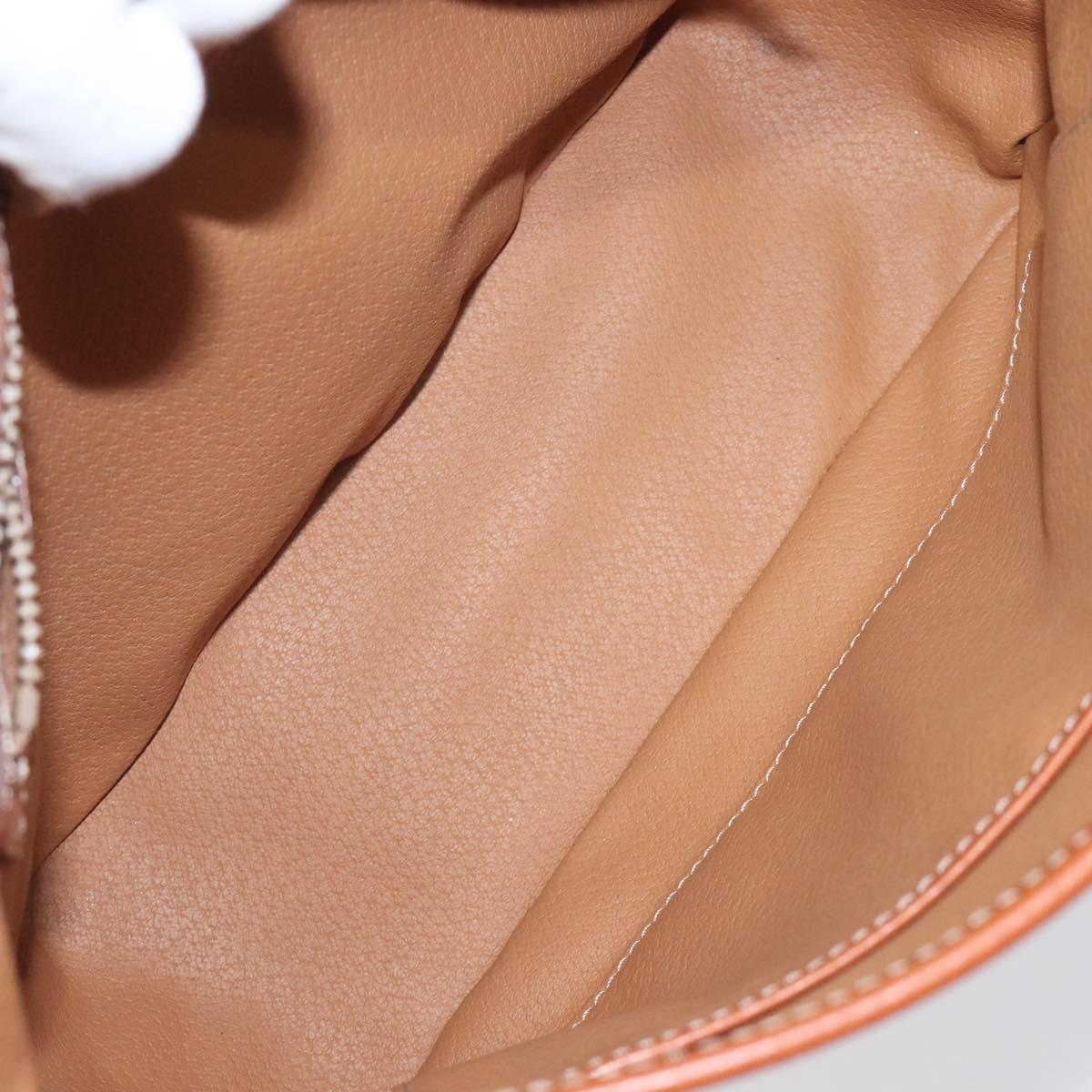 CELINE Macadam Canvas Hand Bag PVC Leather Brown Gold Auth 120634