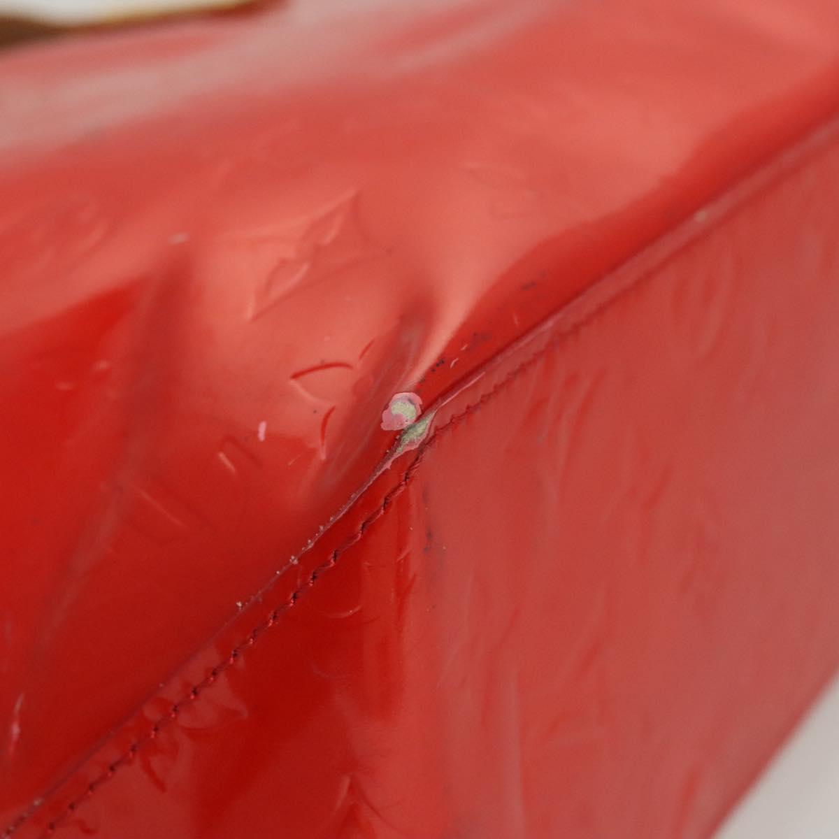 LOUIS VUITTON Monogram Vernis Reade PM Hand Bag Red Rouge M91088 LV Auth 120648