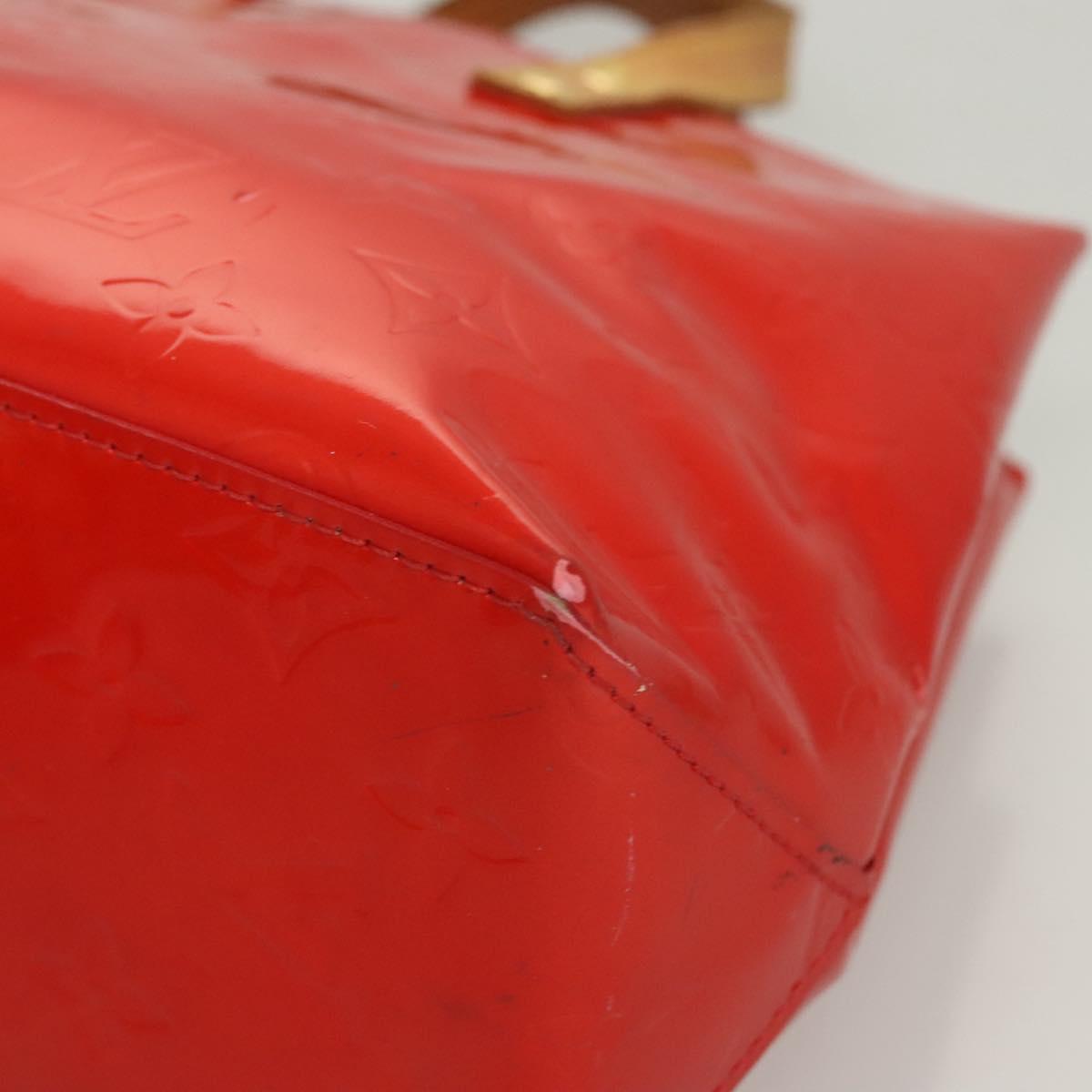 LOUIS VUITTON Monogram Vernis Reade PM Hand Bag Red Rouge M91088 LV Auth 120648