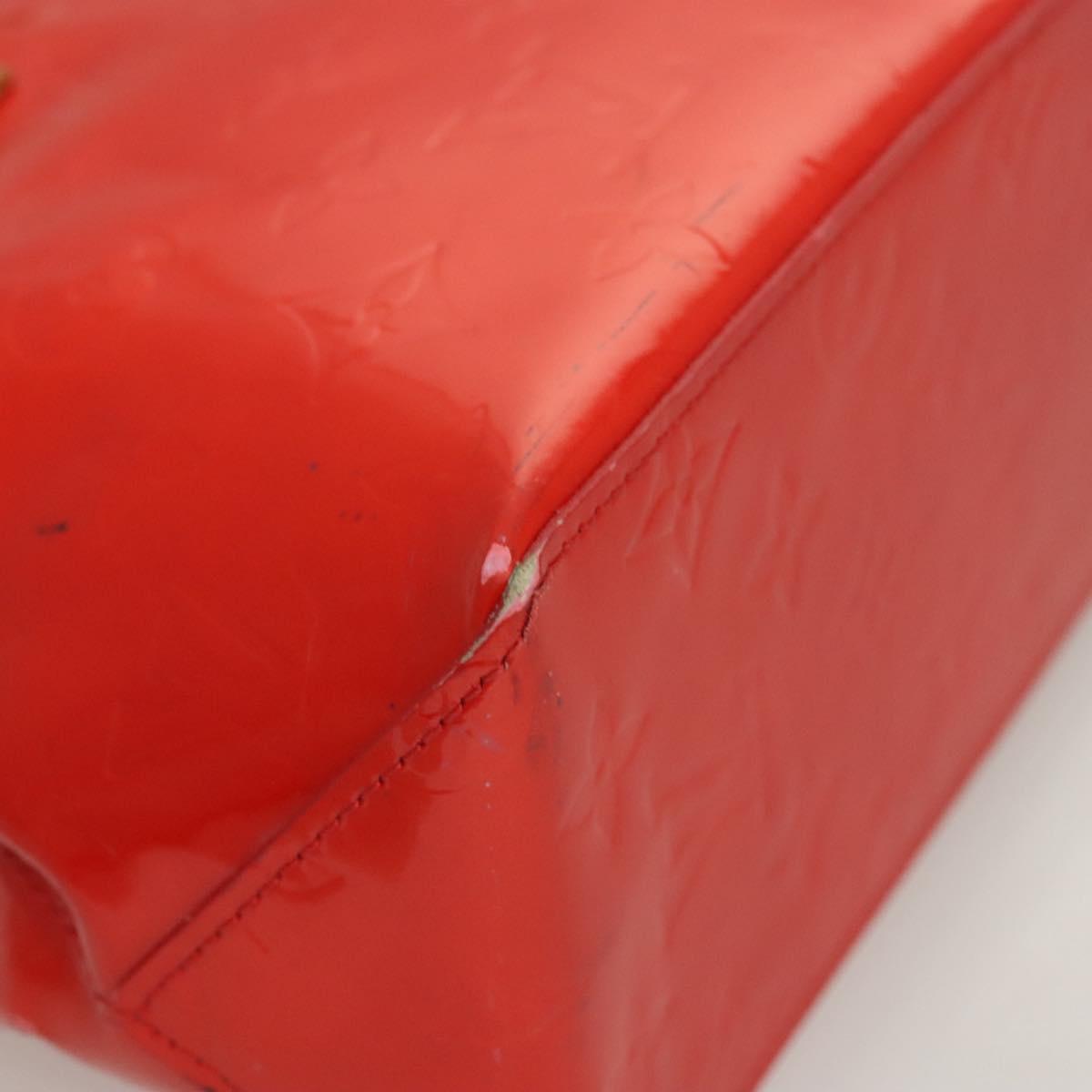 LOUIS VUITTON Monogram Vernis Reade PM Hand Bag Red Rouge M91088 LV Auth 120648