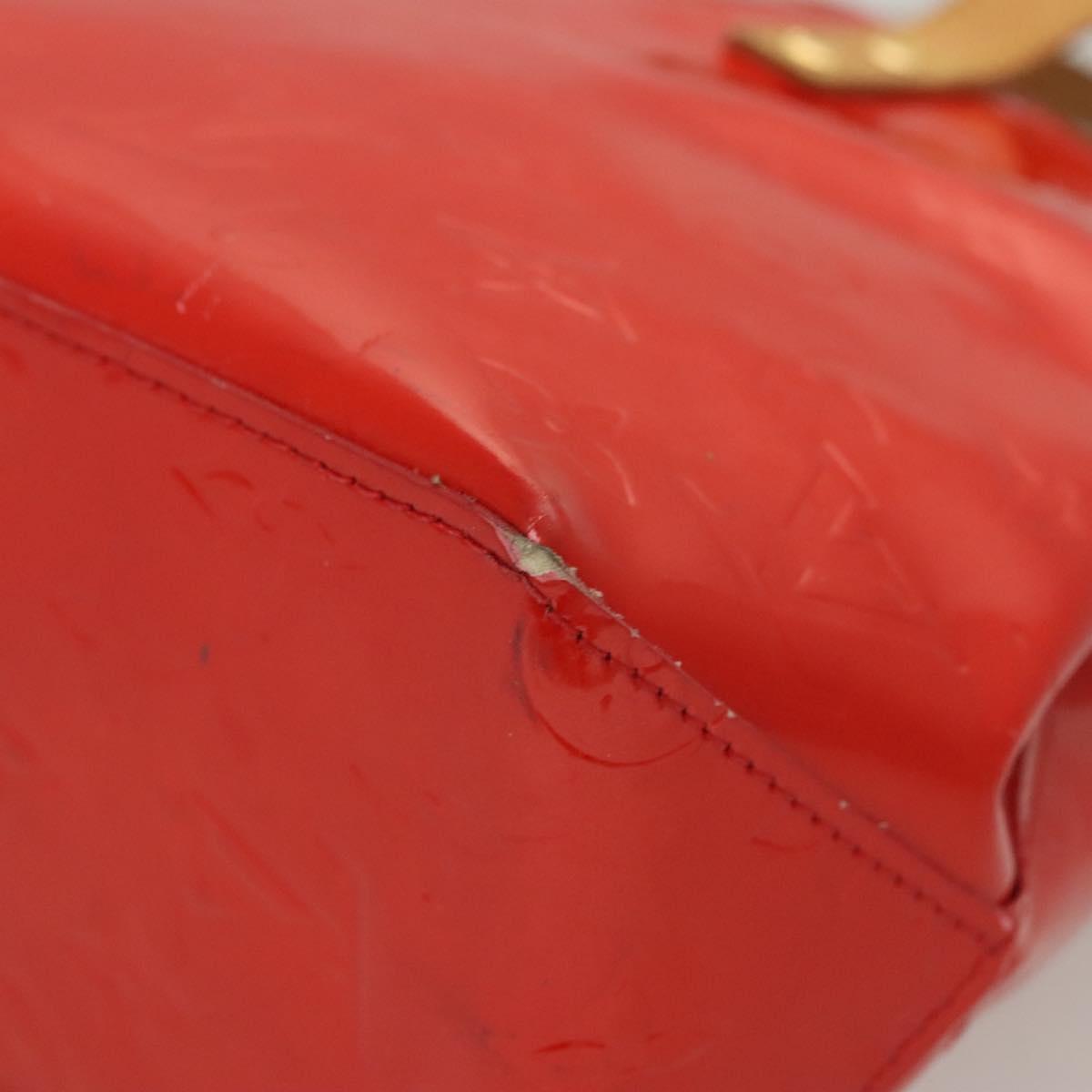 LOUIS VUITTON Monogram Vernis Reade PM Hand Bag Red Rouge M91088 LV Auth 120648