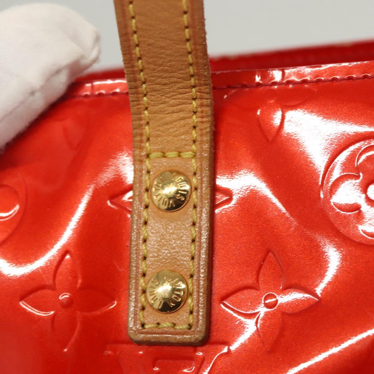 LOUIS VUITTON Monogram Vernis Reade PM Hand Bag Red Rouge M91088 LV Auth 120648