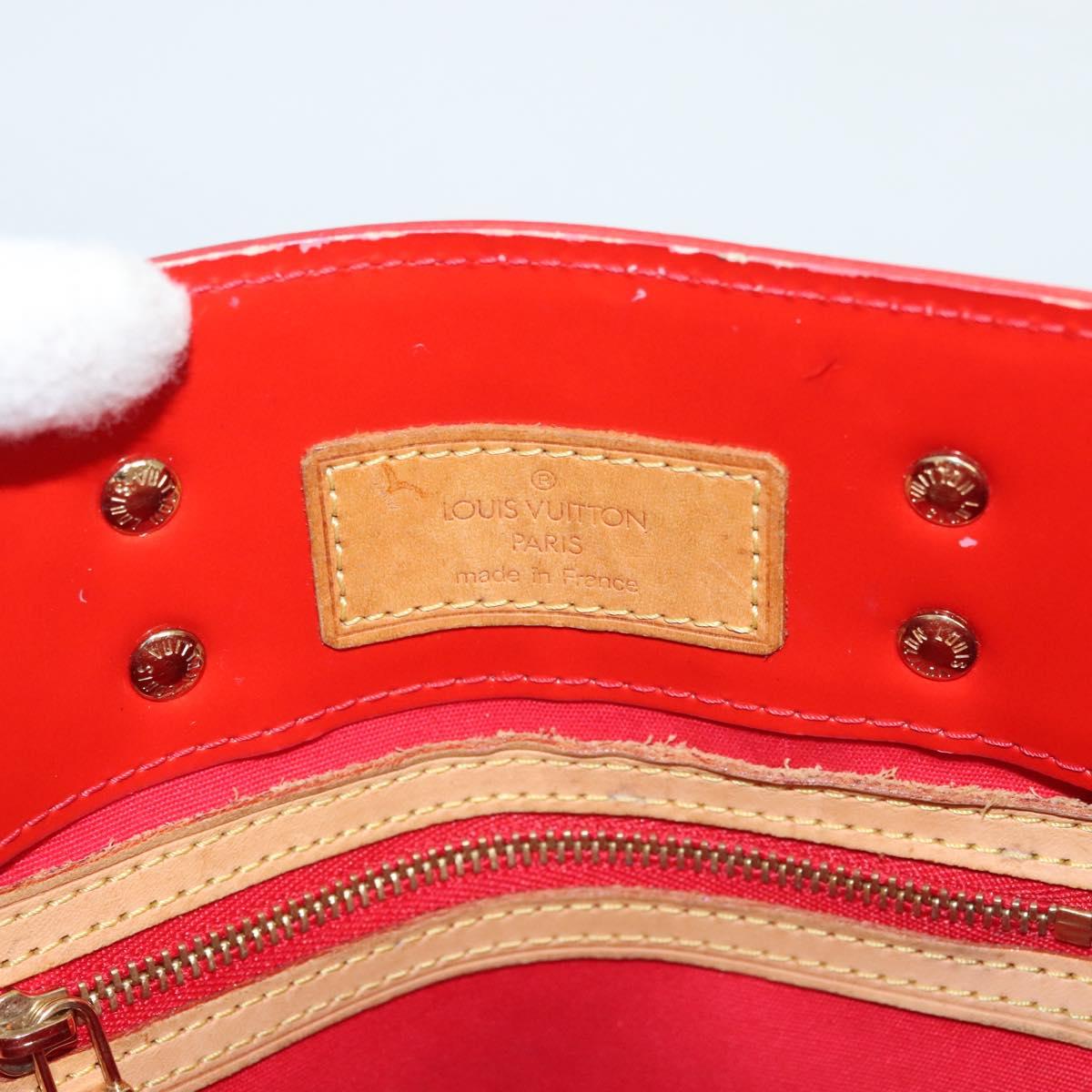 LOUIS VUITTON Monogram Vernis Reade PM Hand Bag Red Rouge M91088 LV Auth 120648