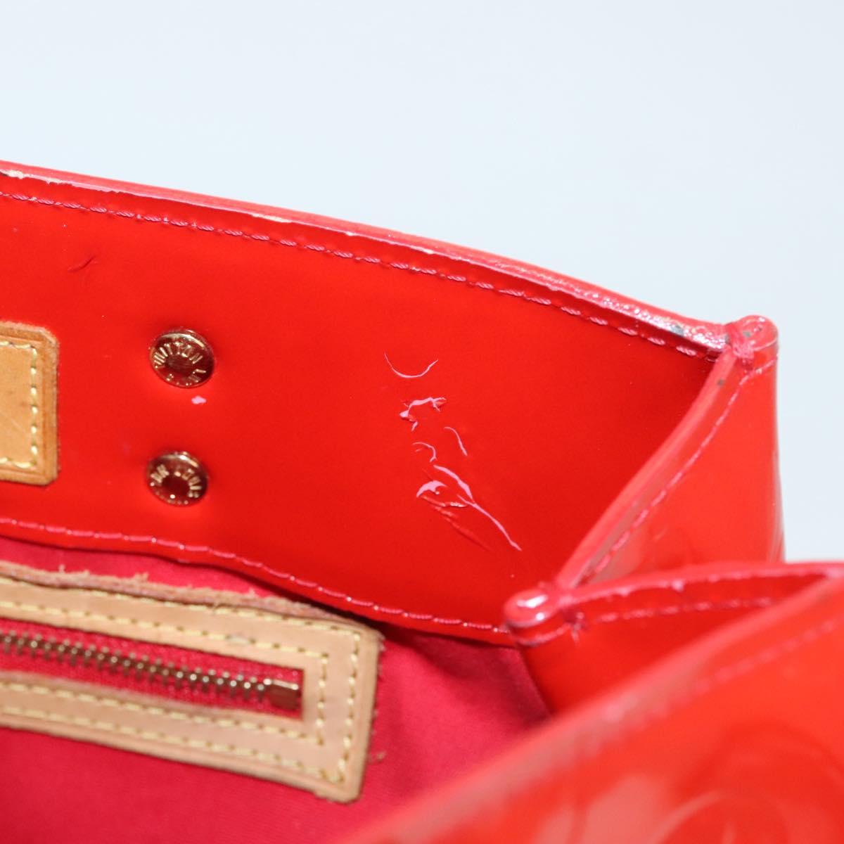 LOUIS VUITTON Monogram Vernis Reade PM Hand Bag Red Rouge M91088 LV Auth 120648