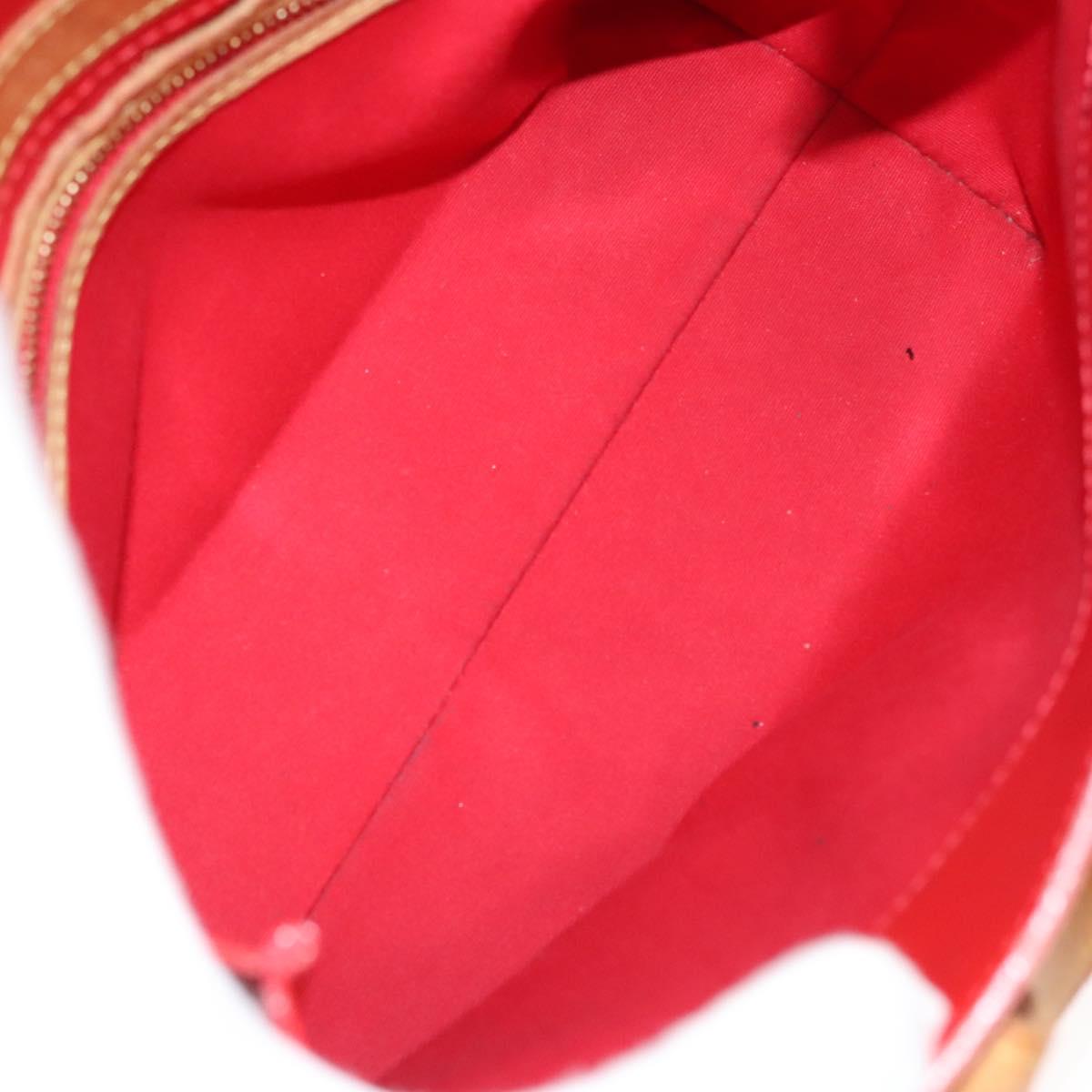 LOUIS VUITTON Monogram Vernis Reade PM Hand Bag Red Rouge M91088 LV Auth 120648