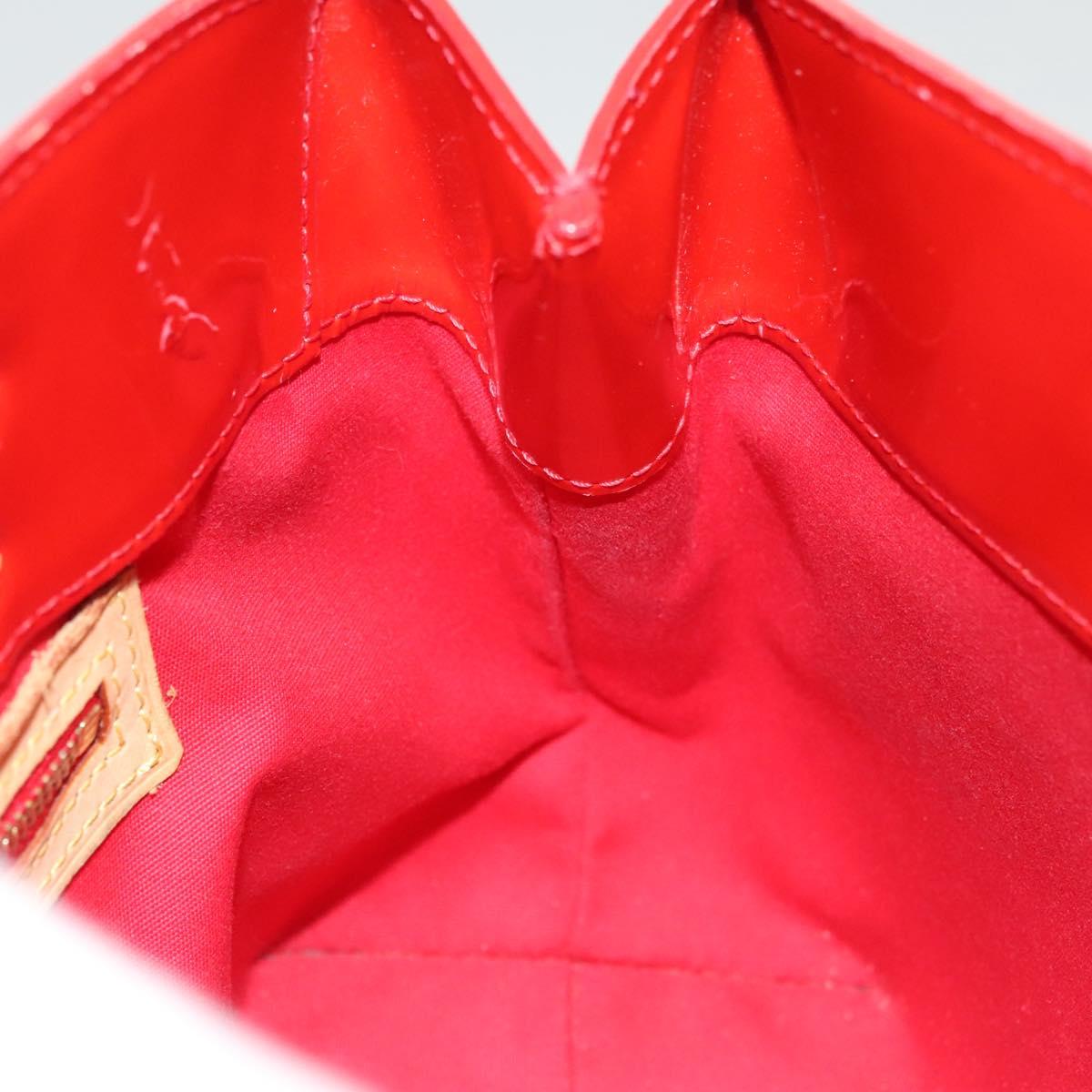 LOUIS VUITTON Monogram Vernis Reade PM Hand Bag Red Rouge M91088 LV Auth 120648