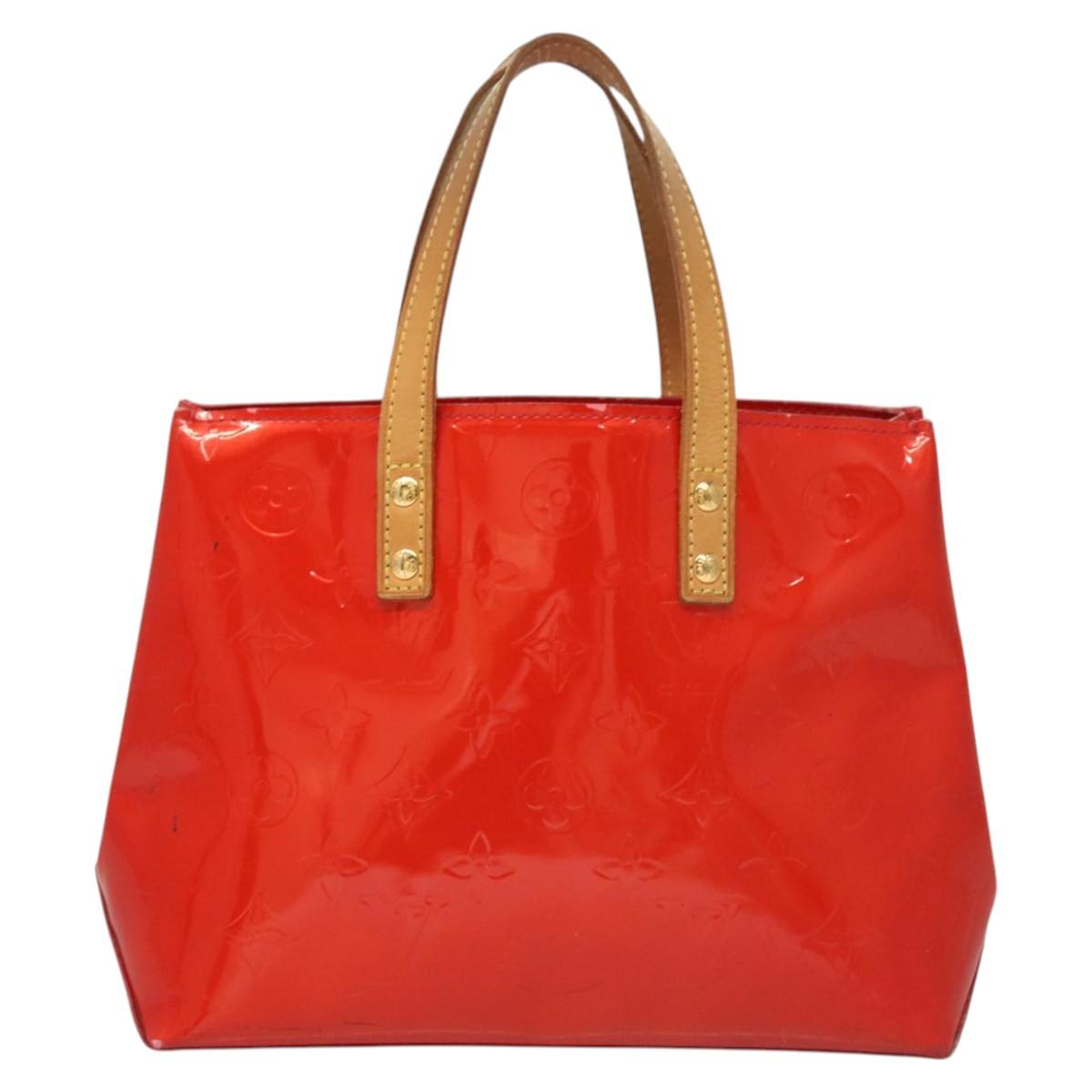 LOUIS VUITTON Monogram Vernis Reade PM Hand Bag Red Rouge M91088 LV Auth 120648