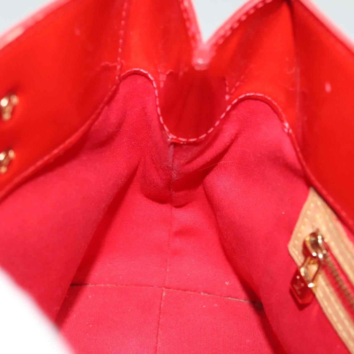 LOUIS VUITTON Monogram Vernis Reade PM Hand Bag Red Rouge M91088 LV Auth 120648