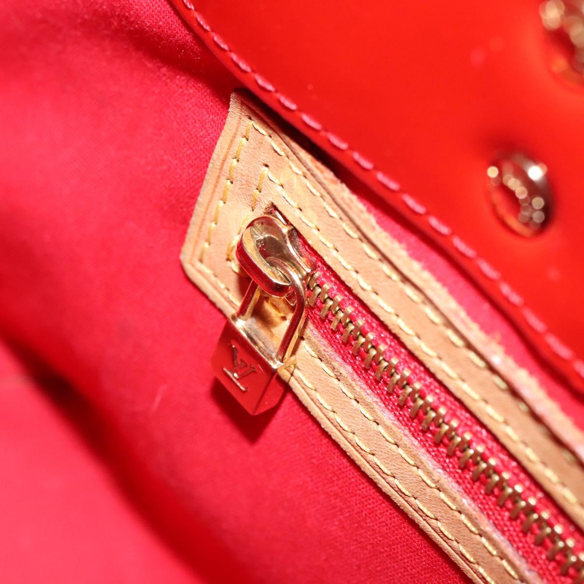 LOUIS VUITTON Monogram Vernis Reade PM Hand Bag Red Rouge M91088 LV Auth 120648