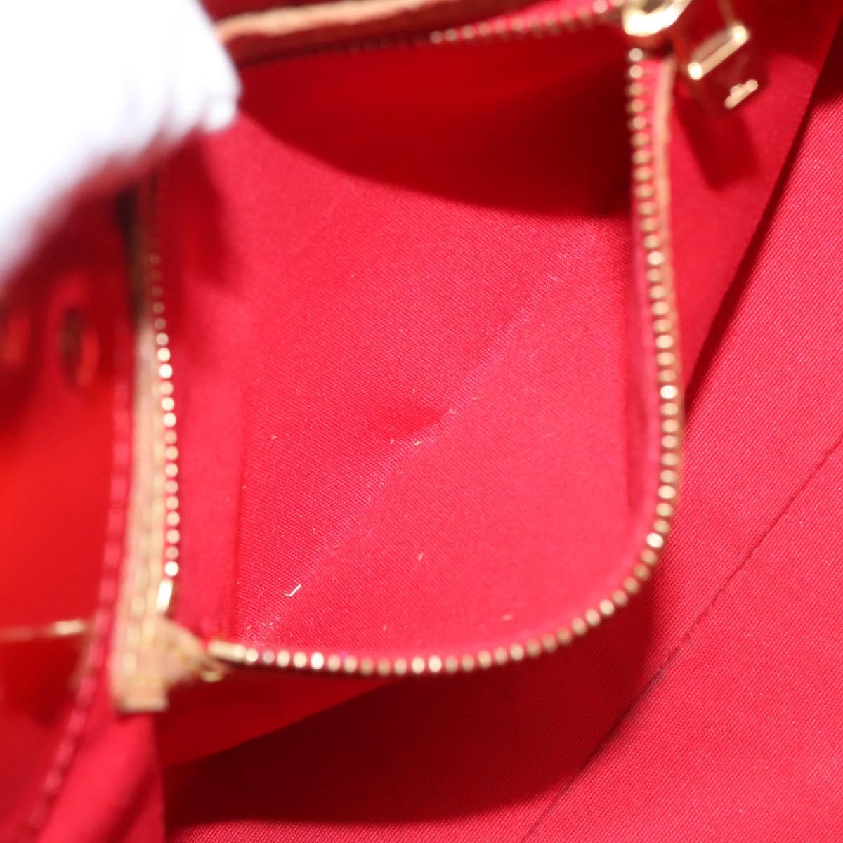 LOUIS VUITTON Monogram Vernis Reade PM Hand Bag Red Rouge M91088 LV Auth 120648