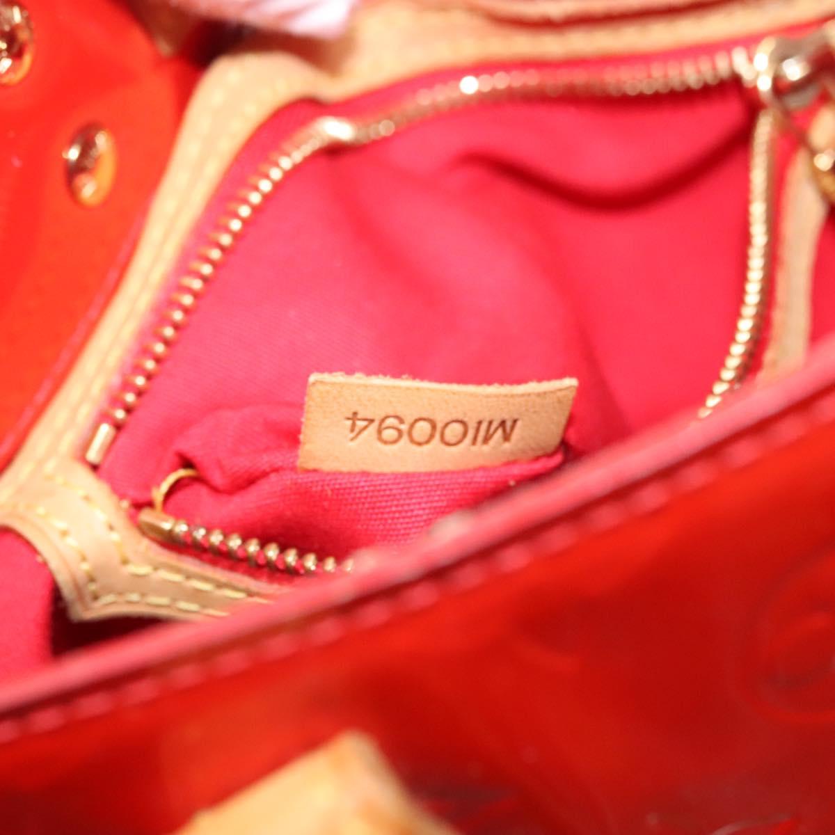 LOUIS VUITTON Monogram Vernis Reade PM Hand Bag Red Rouge M91088 LV Auth 120648
