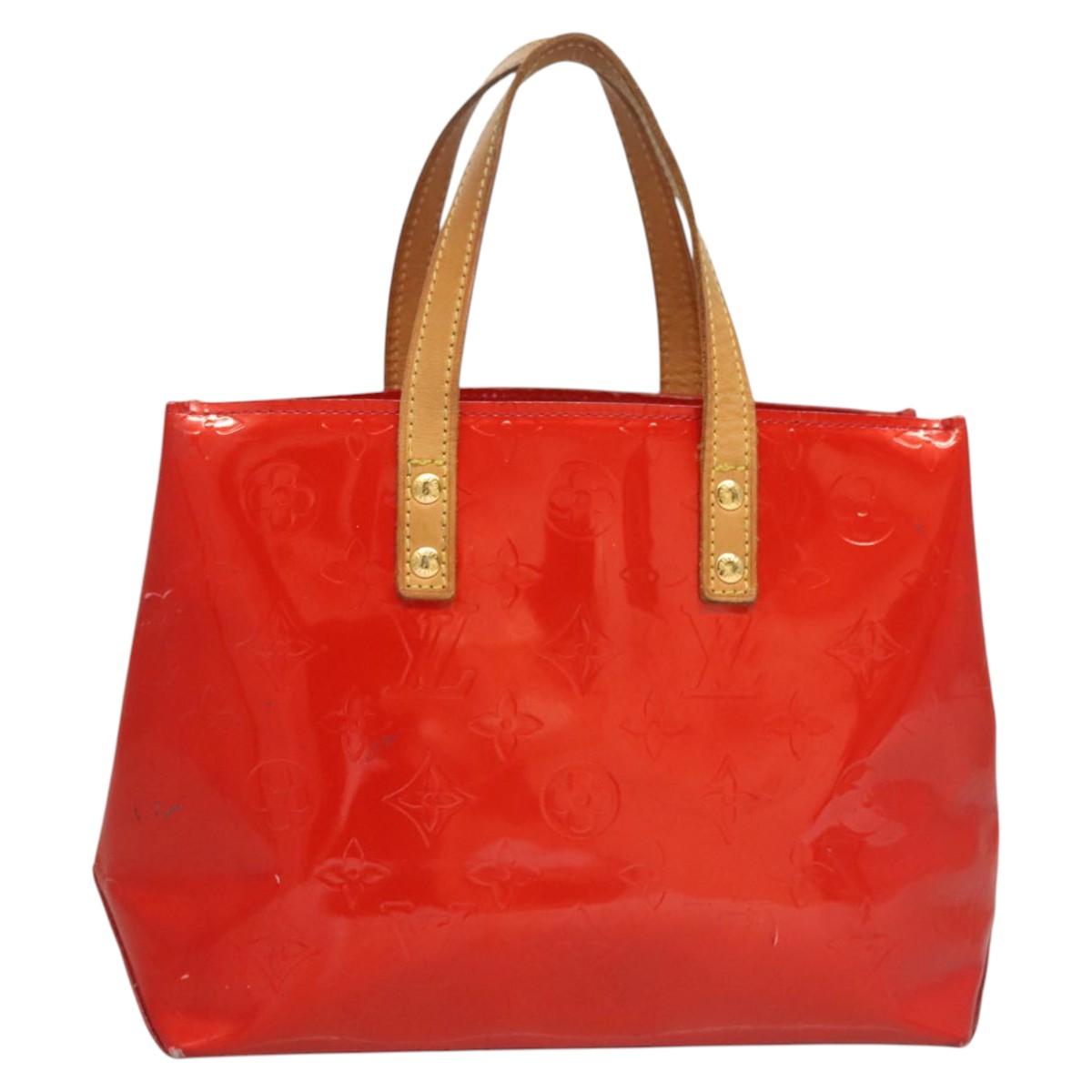 LOUIS VUITTON Monogram Vernis Reade PM Hand Bag Red Rouge M91088 LV Auth 120648
