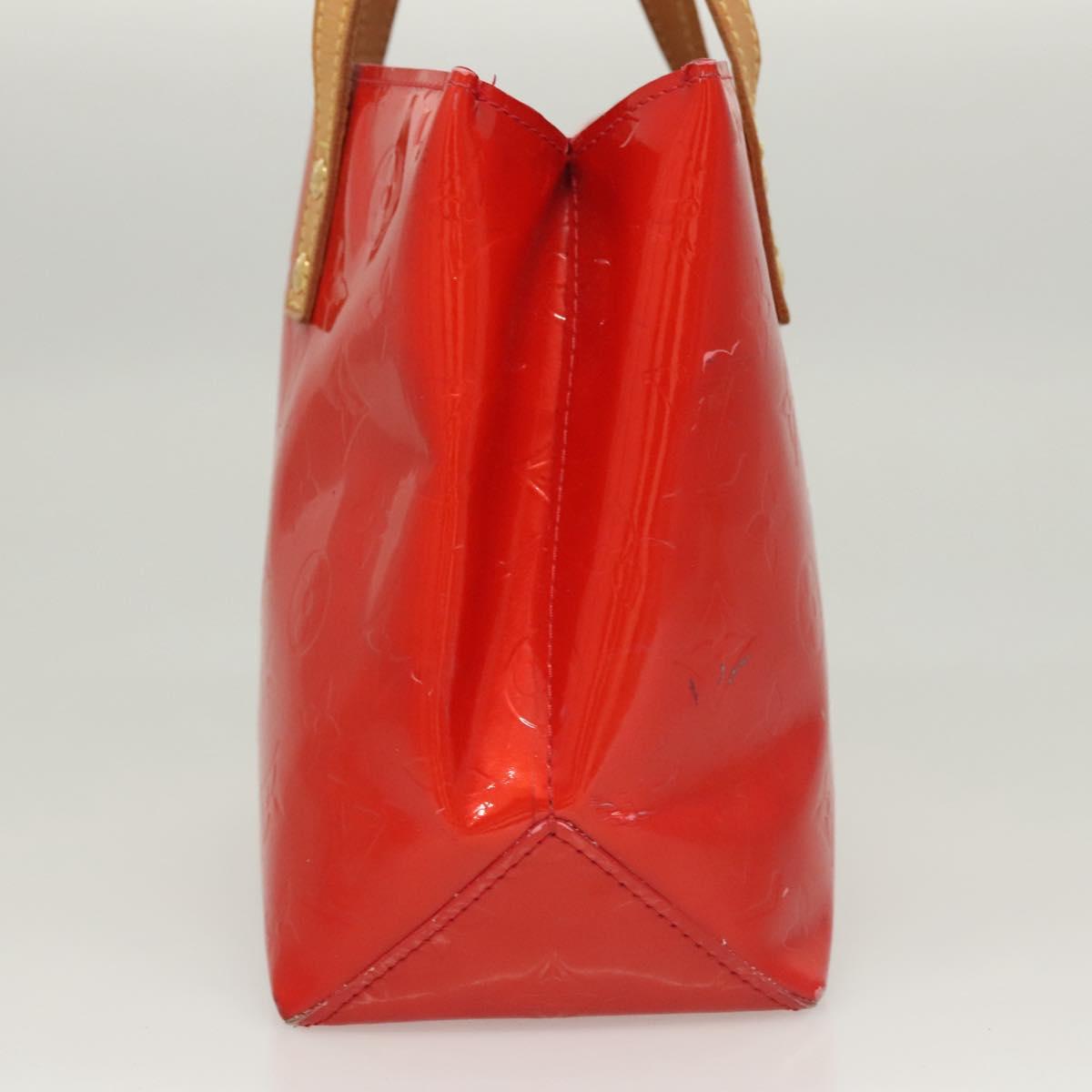 LOUIS VUITTON Monogram Vernis Reade PM Hand Bag Red Rouge M91088 LV Auth 120648