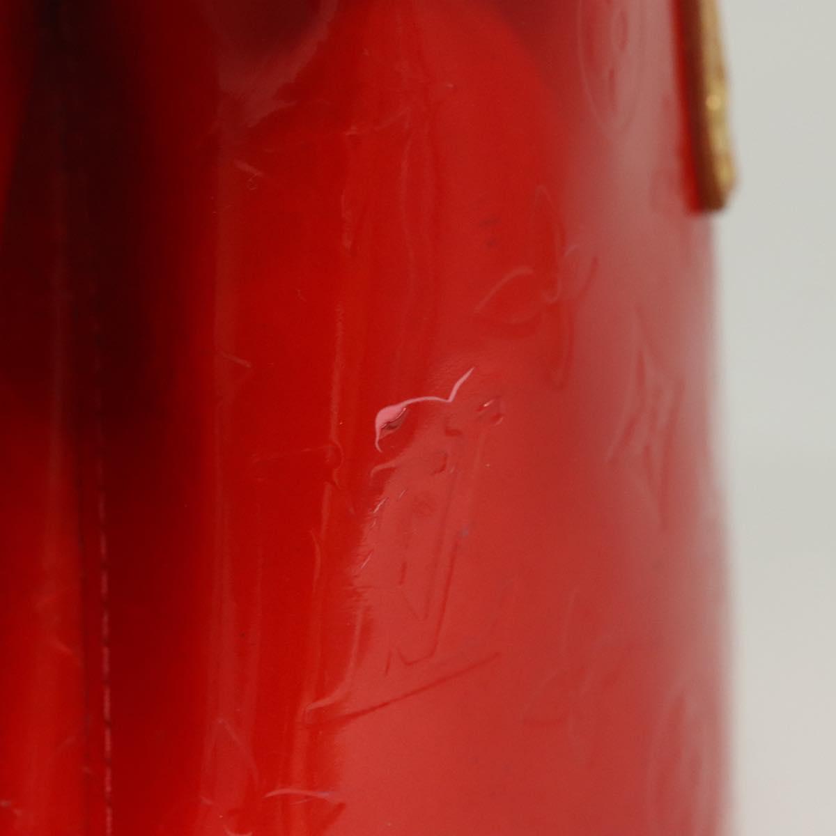 LOUIS VUITTON Monogram Vernis Reade PM Hand Bag Red Rouge M91088 LV Auth 120648