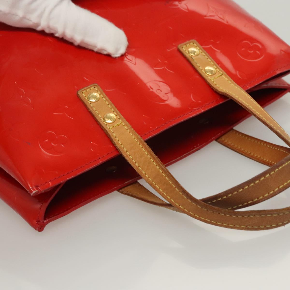LOUIS VUITTON Monogram Vernis Reade PM Hand Bag Red Rouge M91088 LV Auth 120648