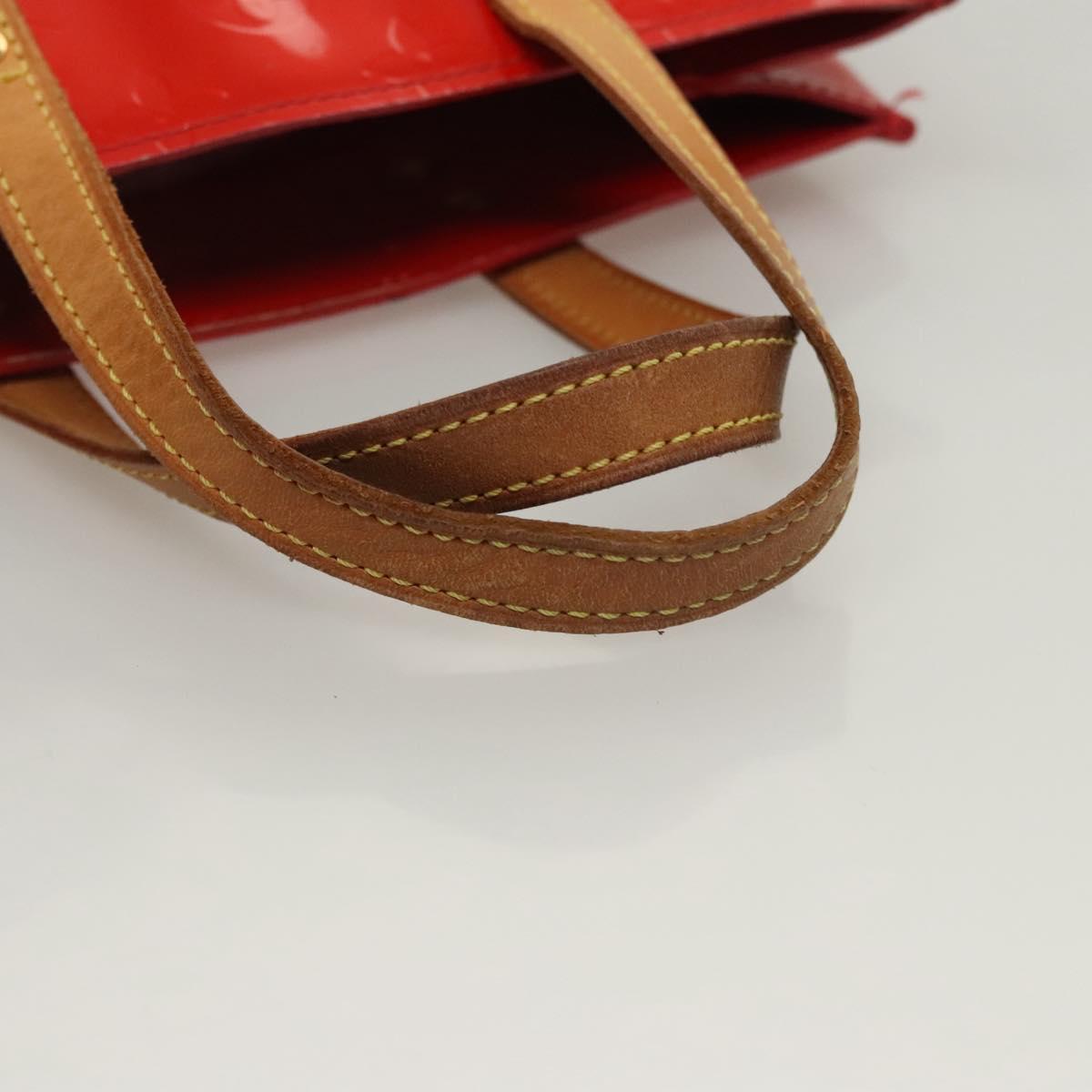 LOUIS VUITTON Monogram Vernis Reade PM Hand Bag Red Rouge M91088 LV Auth 120648