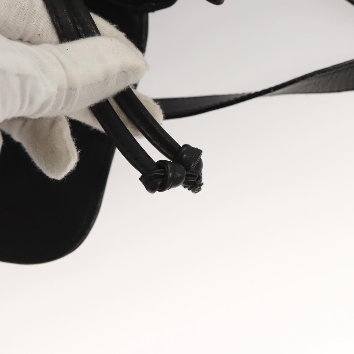 Salvatore Ferragamo Gancini Backpack Leather Black Silver Auth 120651