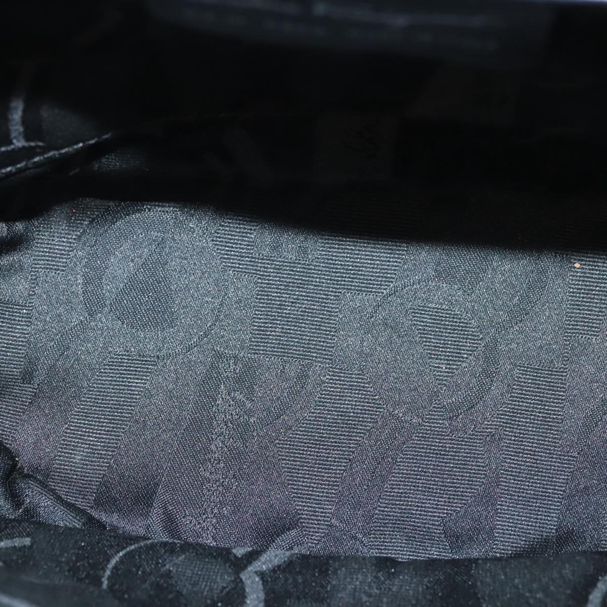 Salvatore Ferragamo Gancini Backpack Leather Black Silver Auth 120651