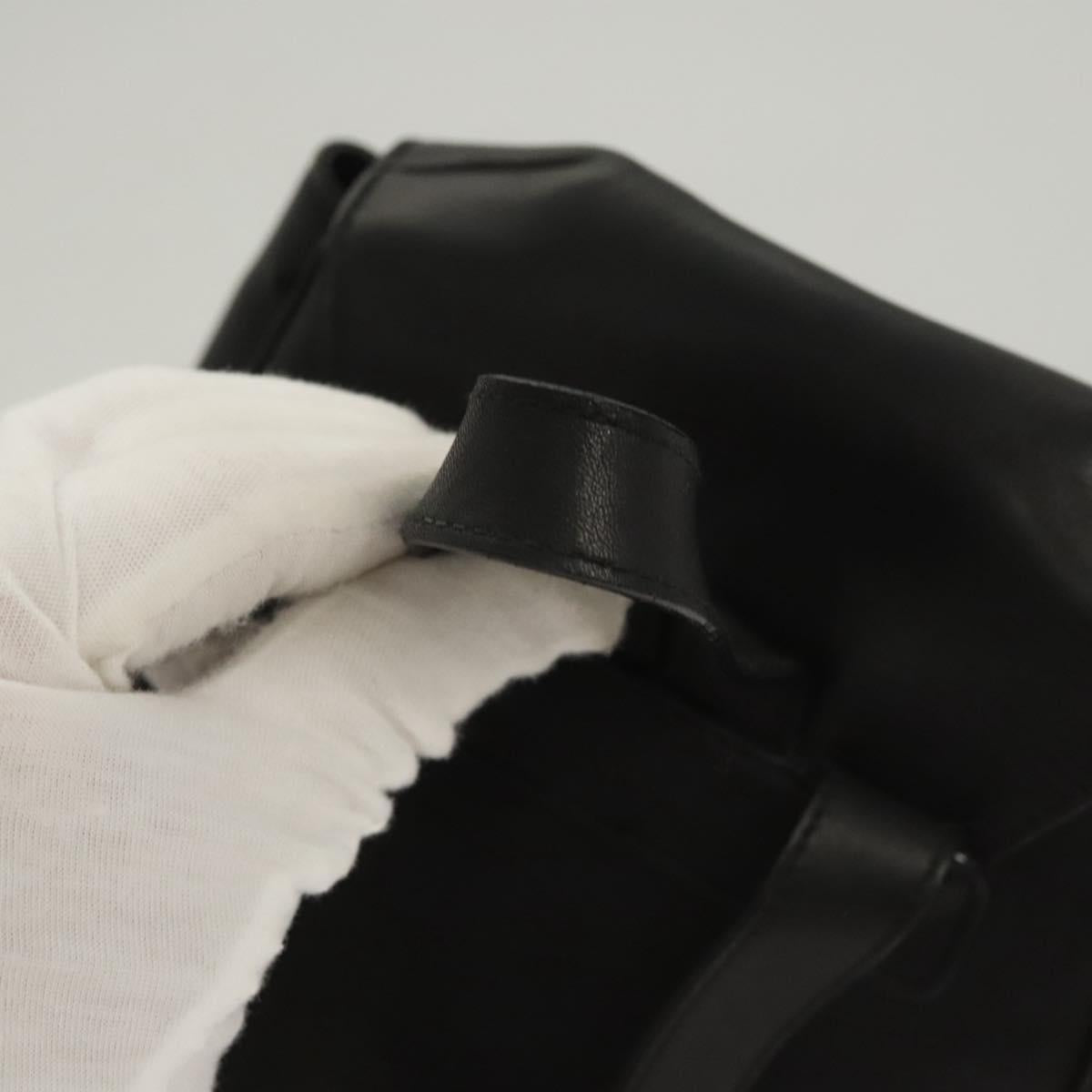 Salvatore Ferragamo Gancini Backpack Leather Black Silver Auth 120651