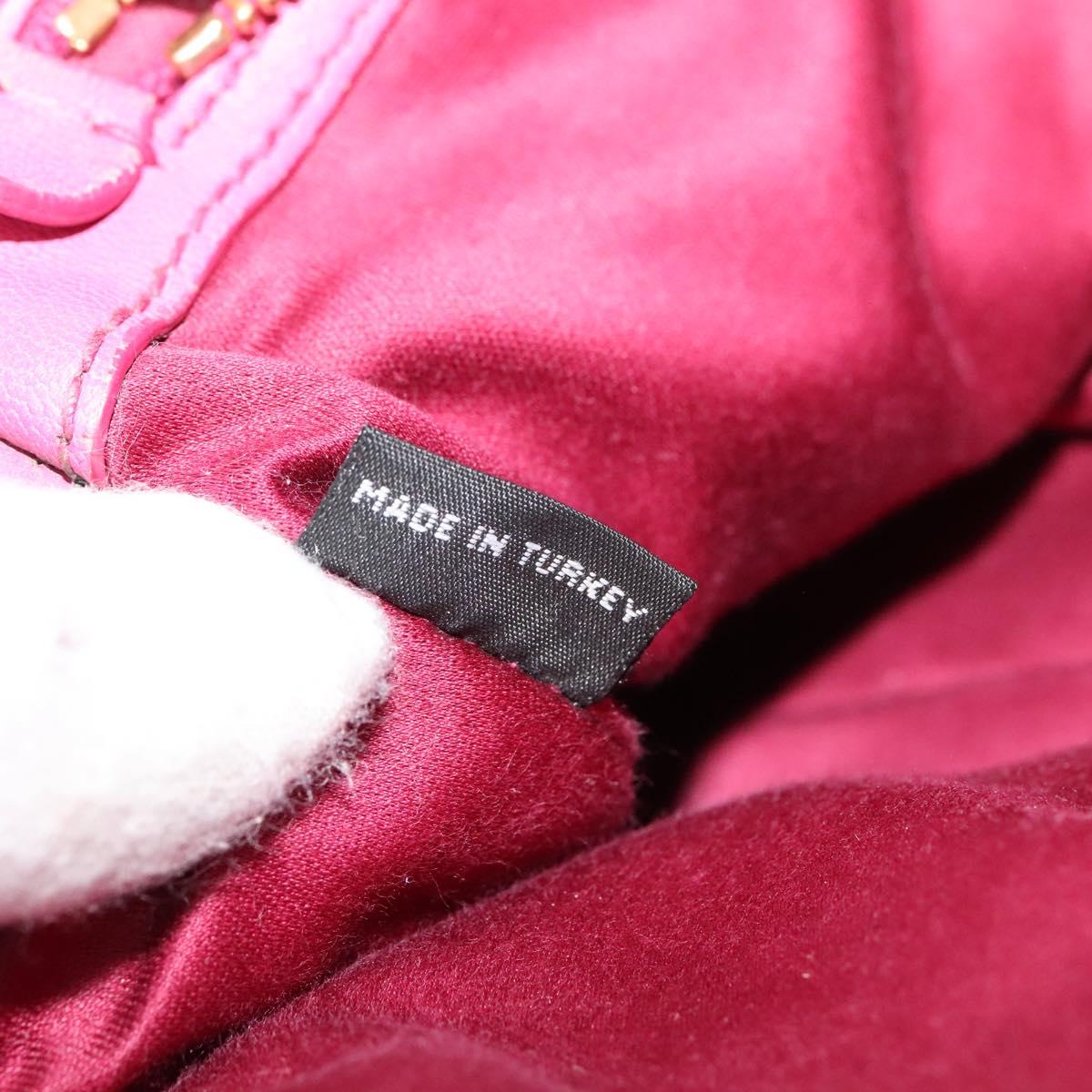 Miu Miu Matelasse Hand Bag Leather 2way Pink Gold Auth 120662