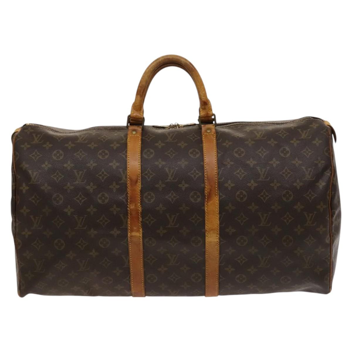 LOUIS VUITTON Monogram Keepall 55 Boston Bag M41424 LV Auth 120688