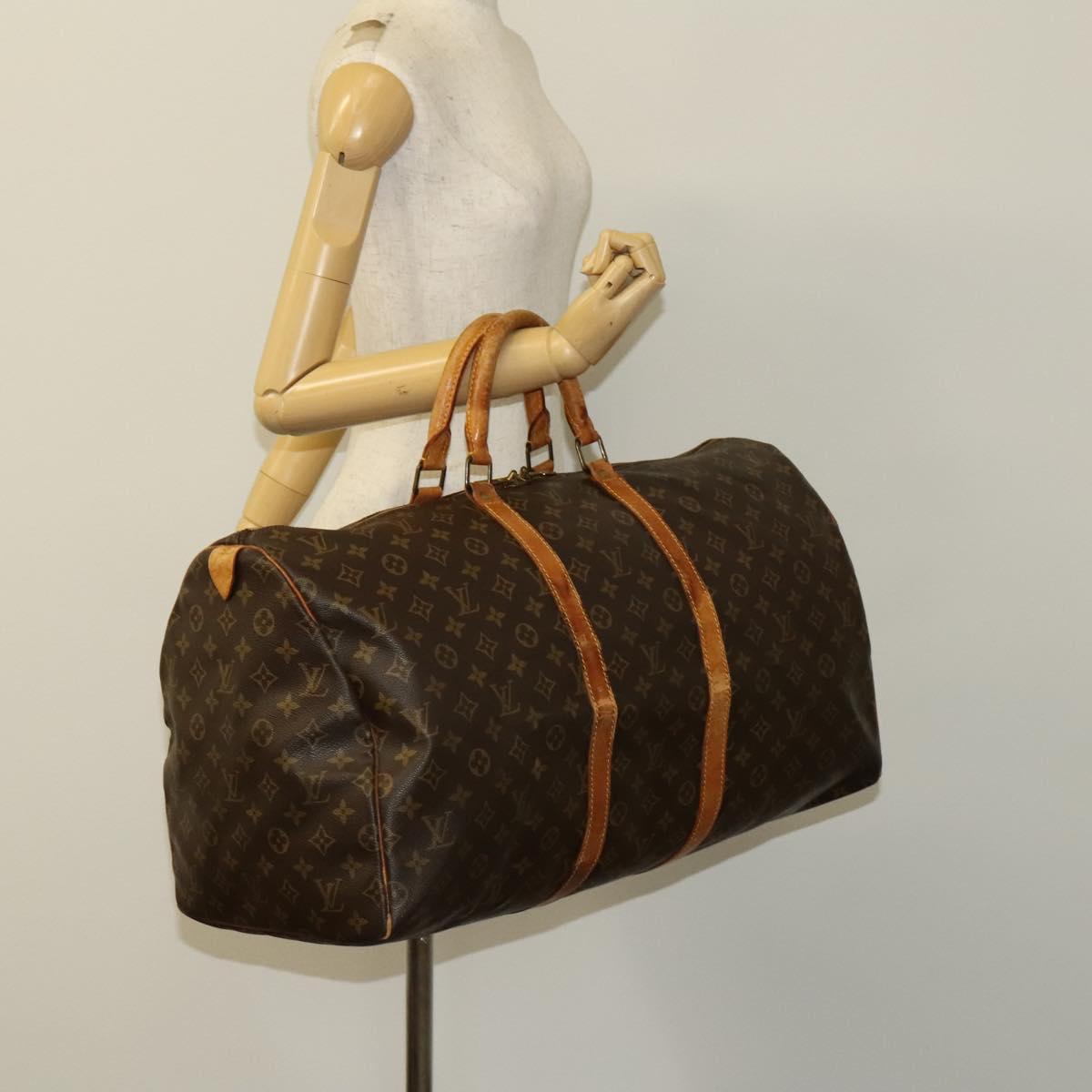 LOUIS VUITTON Monogram Keepall 55 Boston Bag M41424 LV Auth 120688