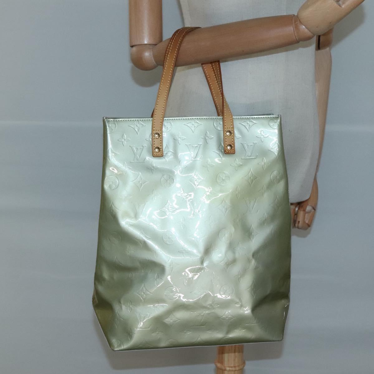 LOUIS VUITTON Monogram Vernis Reade MM Hand Bag Gris M91142 LV Auth 120692