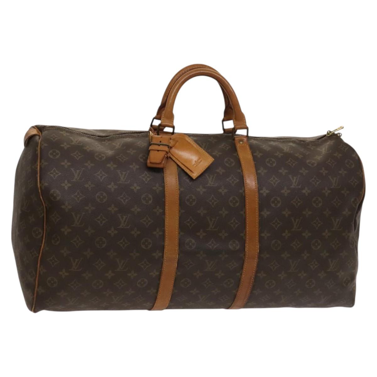 LOUIS VUITTON Monogram Keepall 60 Boston Bag M41422 LV Auth 120701