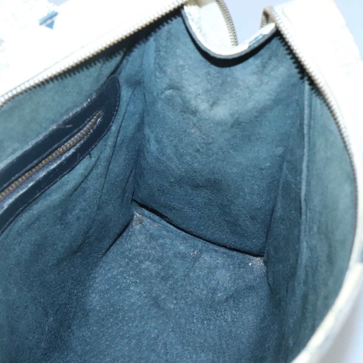 MCM Logogram Vicetos Tote Bag PVC Leather White Gold Auth 120736